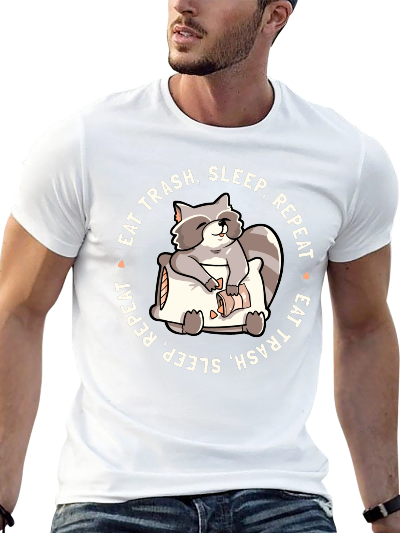 Eat Trash Sleep Repeat Raccoon T-Shirt
