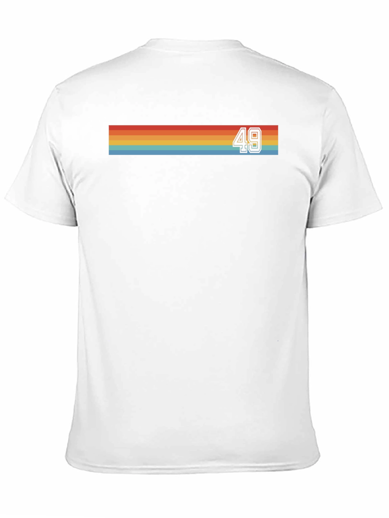 Retro Stripe T-Shirt with Bold Number 49 Graphic