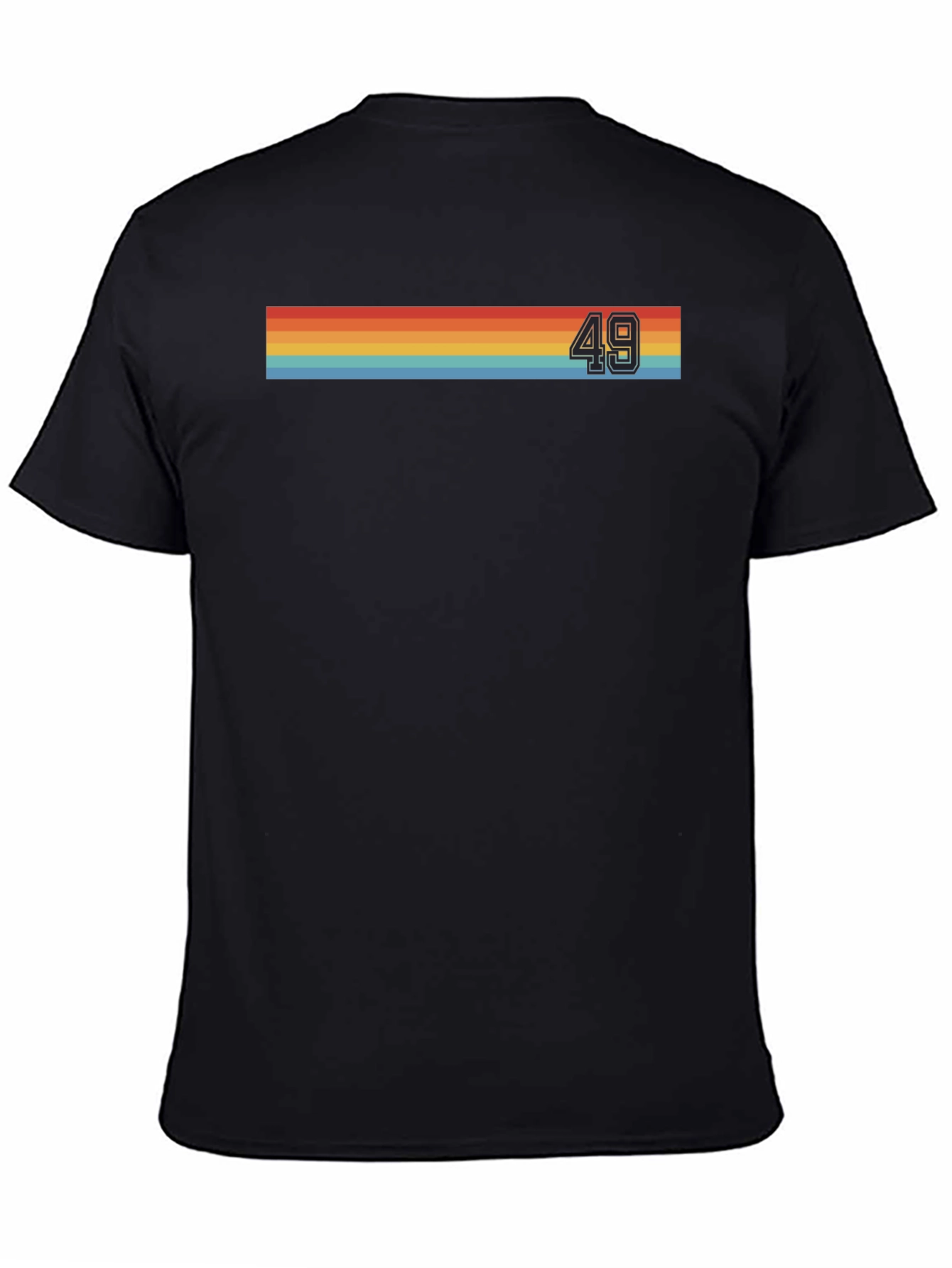 Retro Stripe T-Shirt with Bold Number 49 Graphic