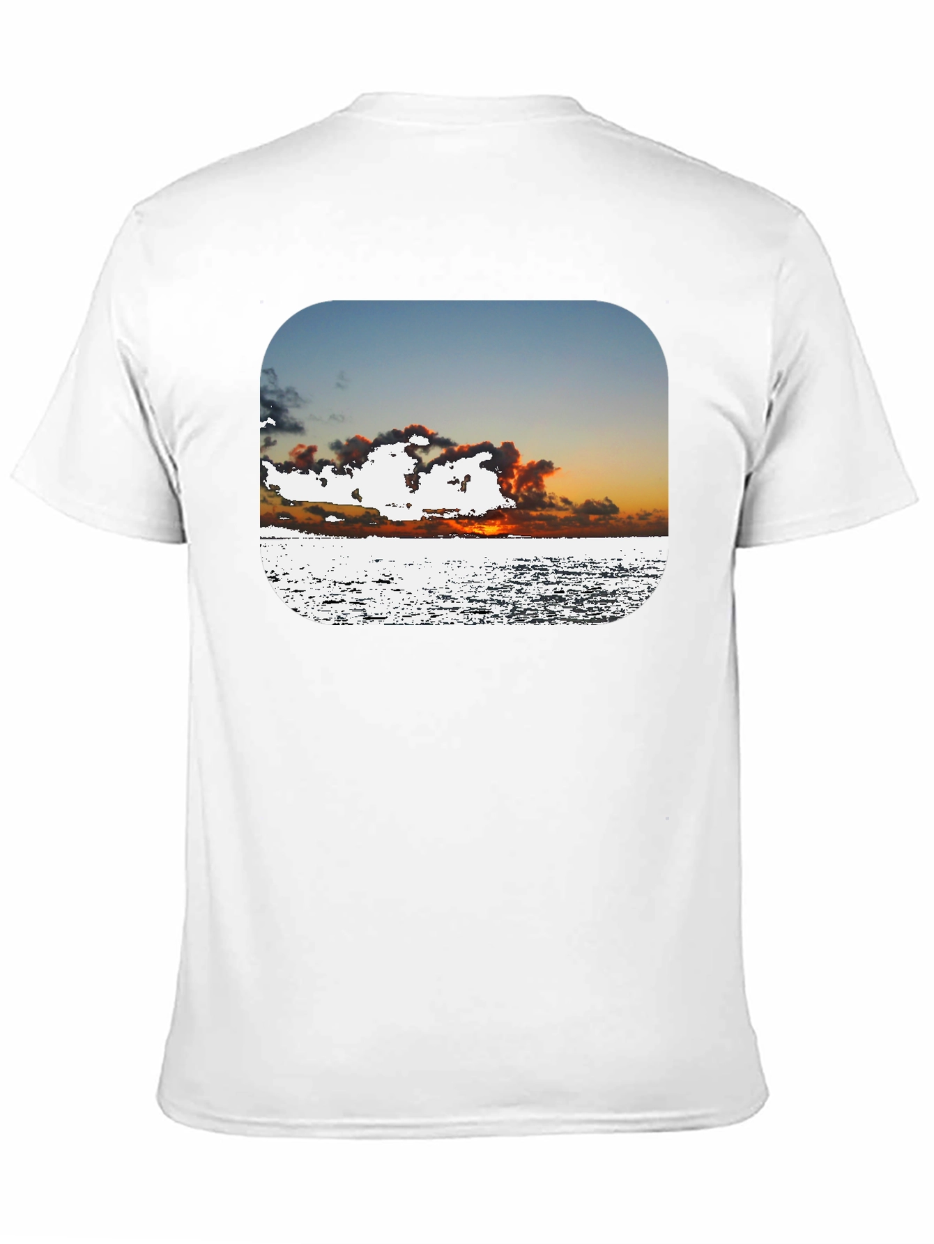 Ocean Sunset Graphic Tee - Black Cotton Comfort