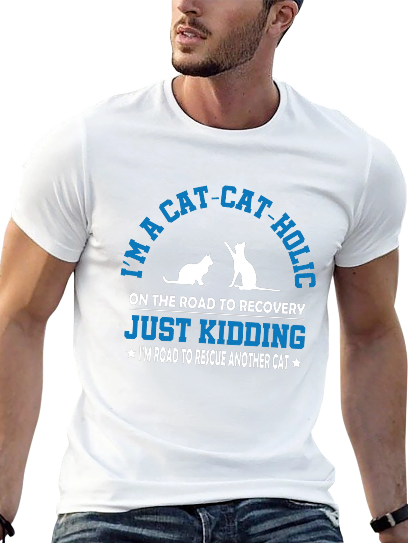 Im a Cat-Cat-Holic Funny T-Shirt