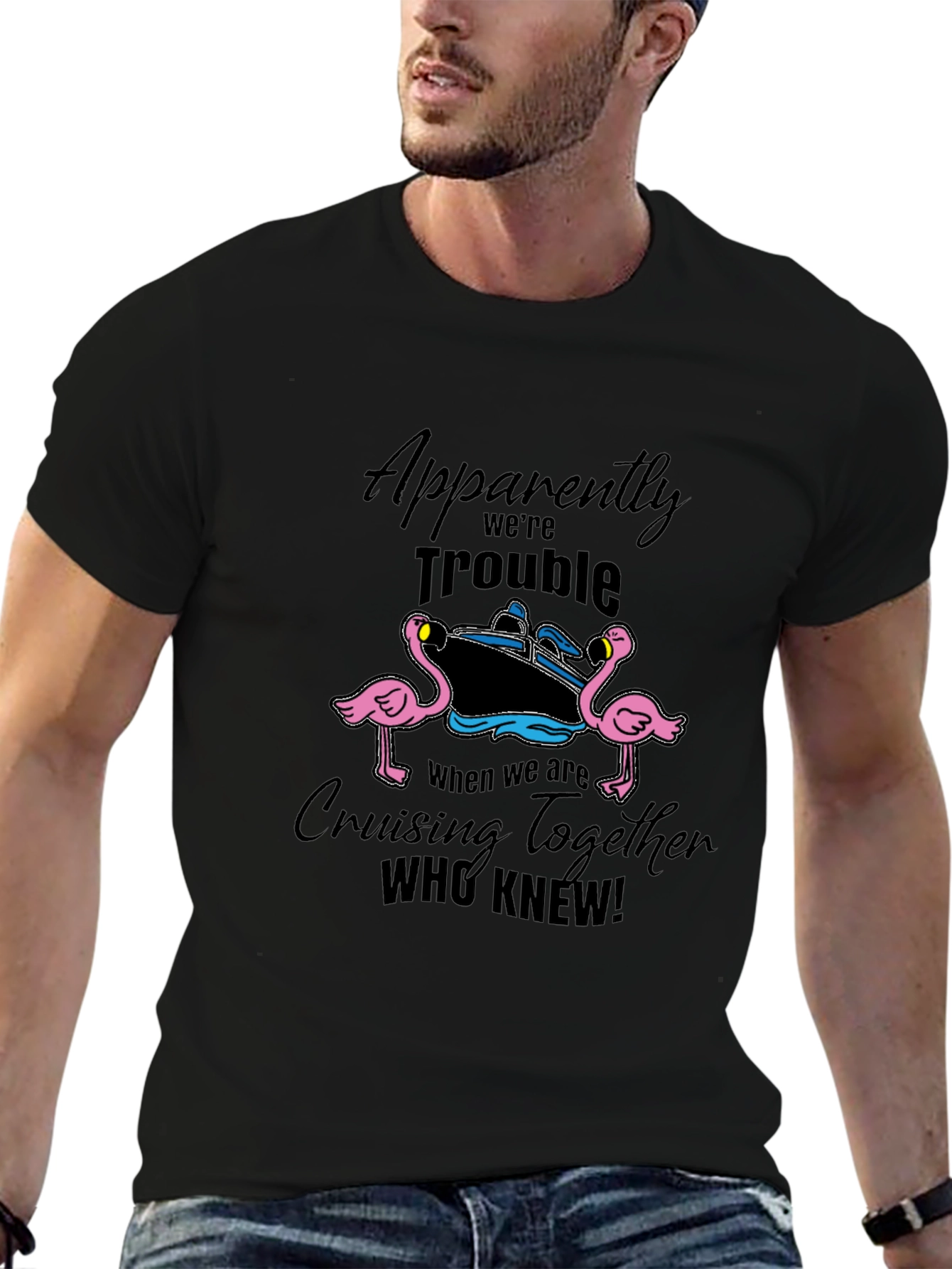Cruise Trouble Flamingo Graphic Tee