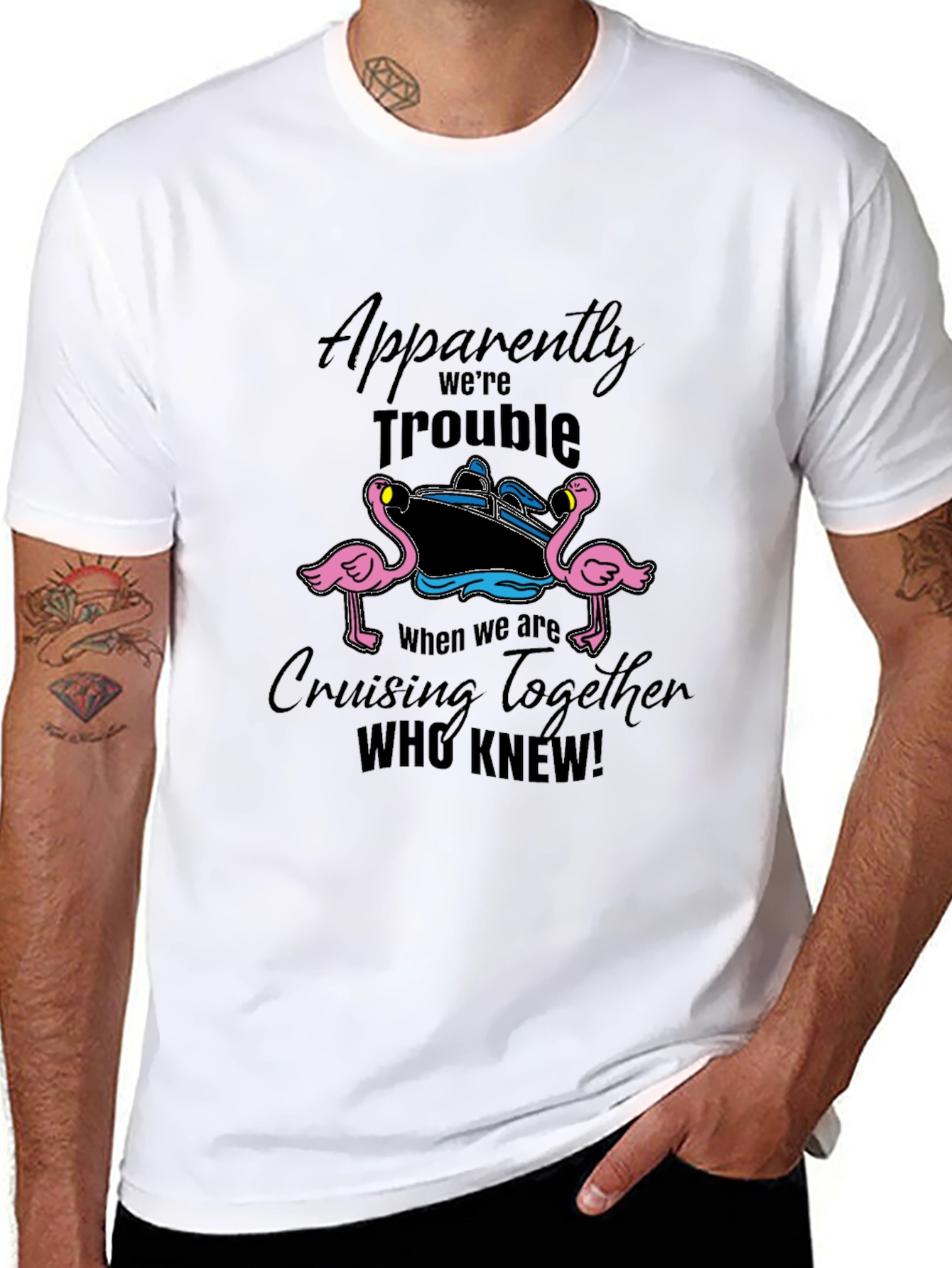 Cruise Trouble Flamingo Graphic Tee
