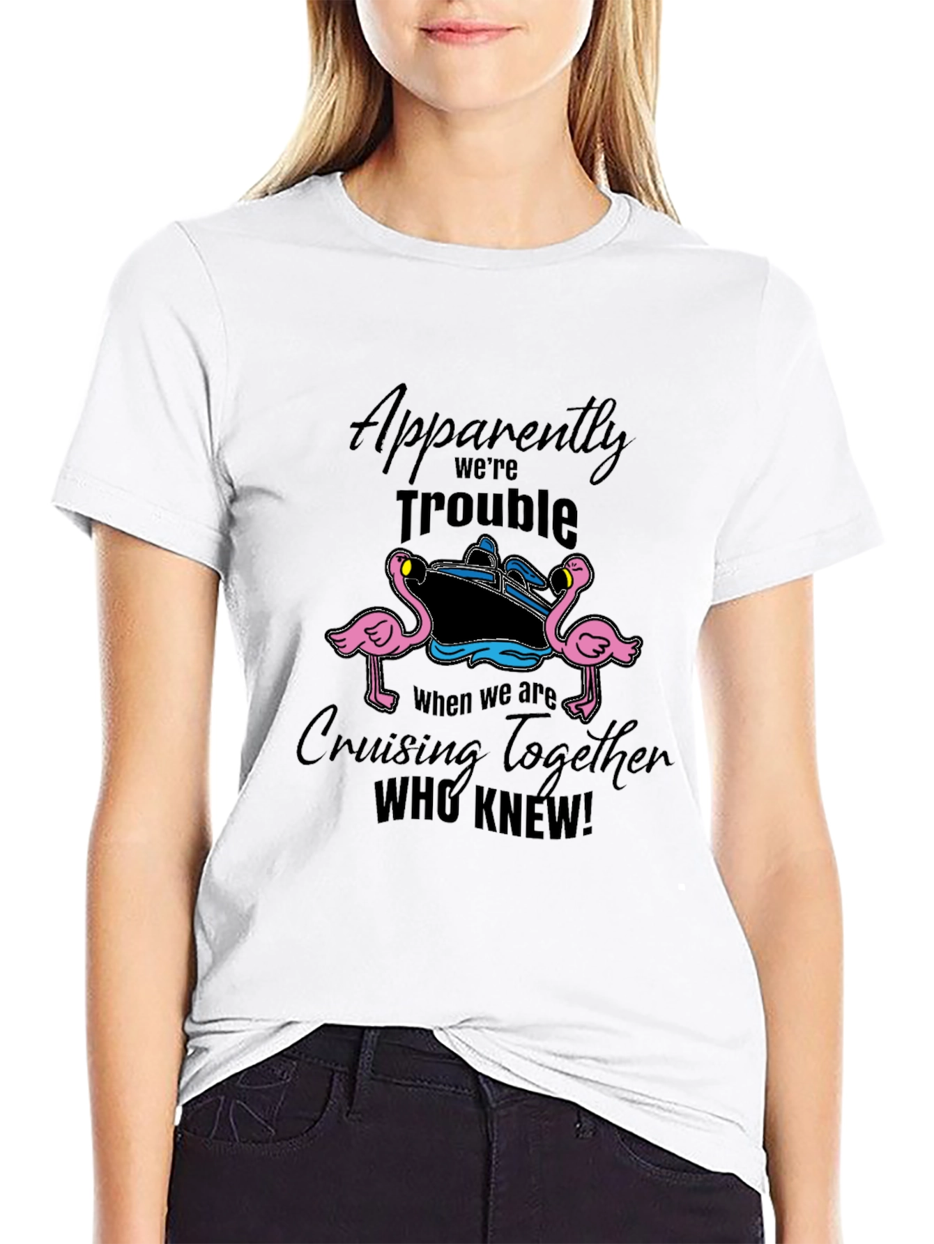 Cruise Trouble Flamingo Graphic Tee