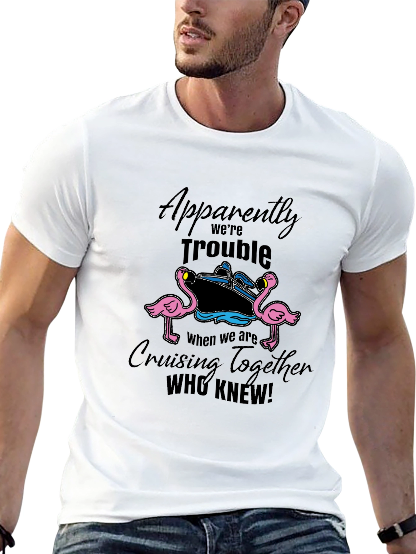 Cruise Trouble Flamingo Graphic Tee