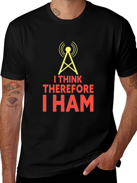 I Think Therefore I Ham Black T-Shirt