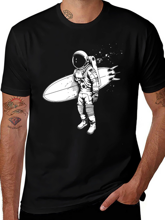Astronaut Surfer Graphic Tee - Black