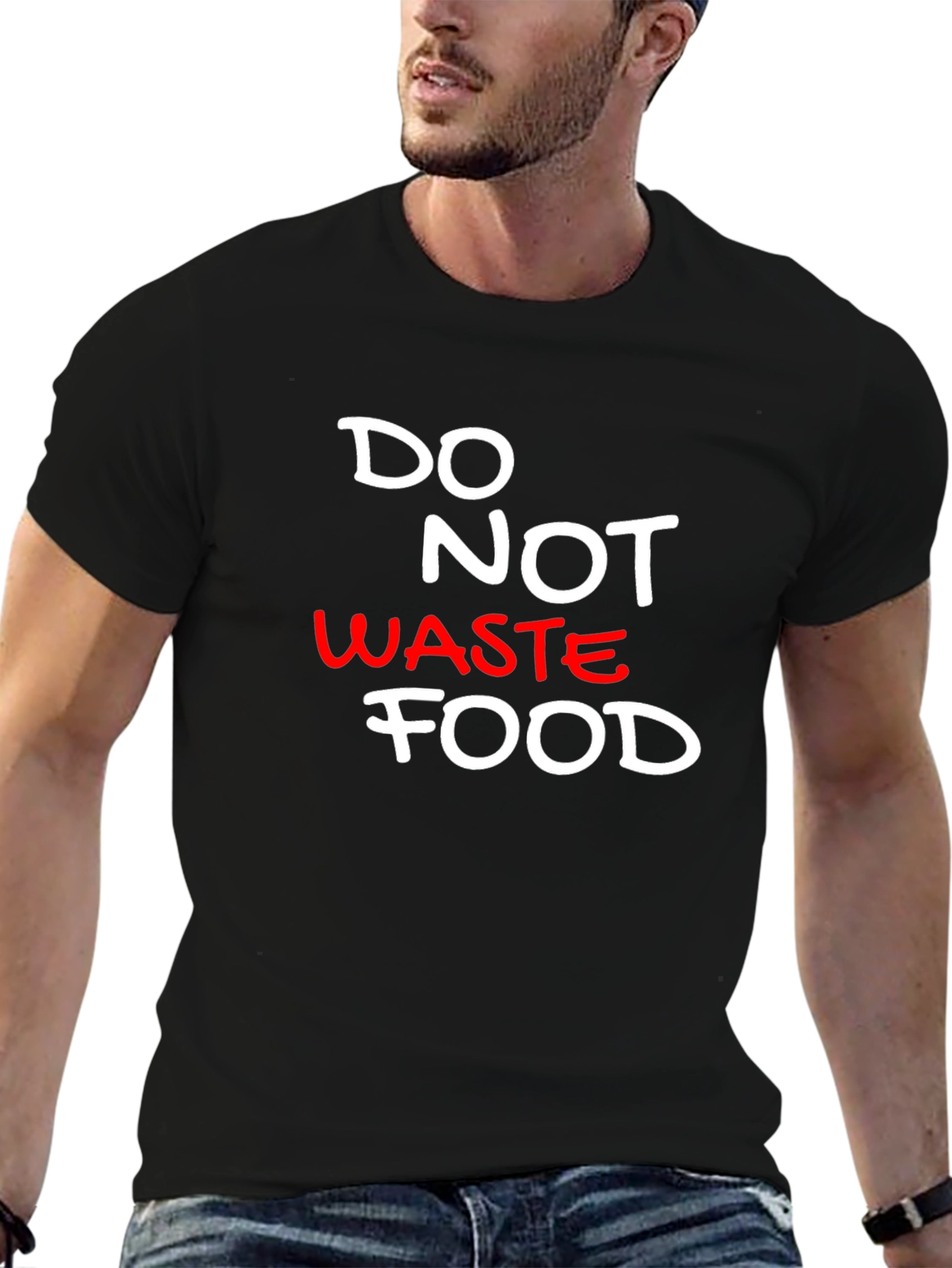 Do Not Waste Food Black T-Shirt