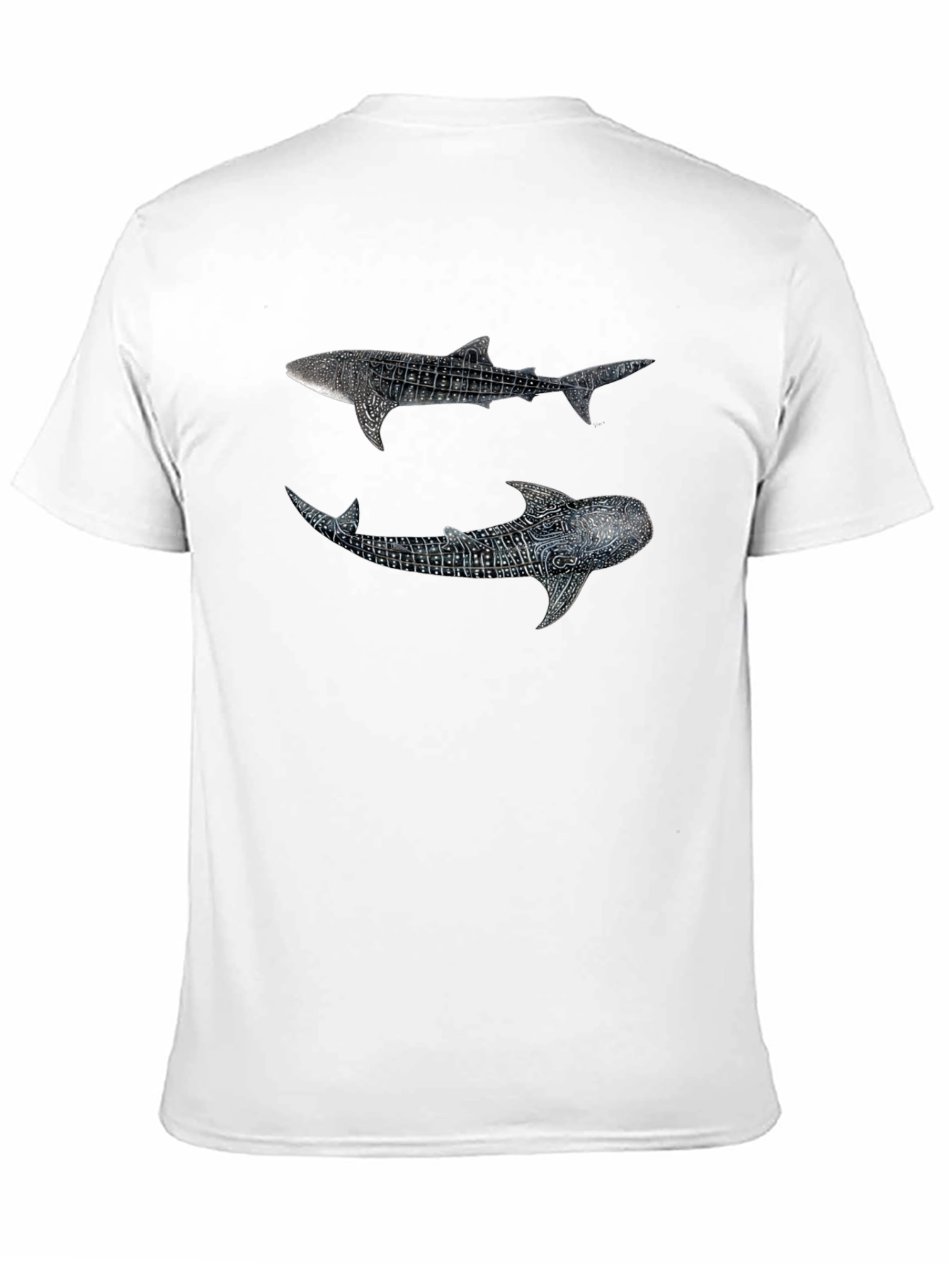 Whale Shark Graphic Print Black T-Shirt