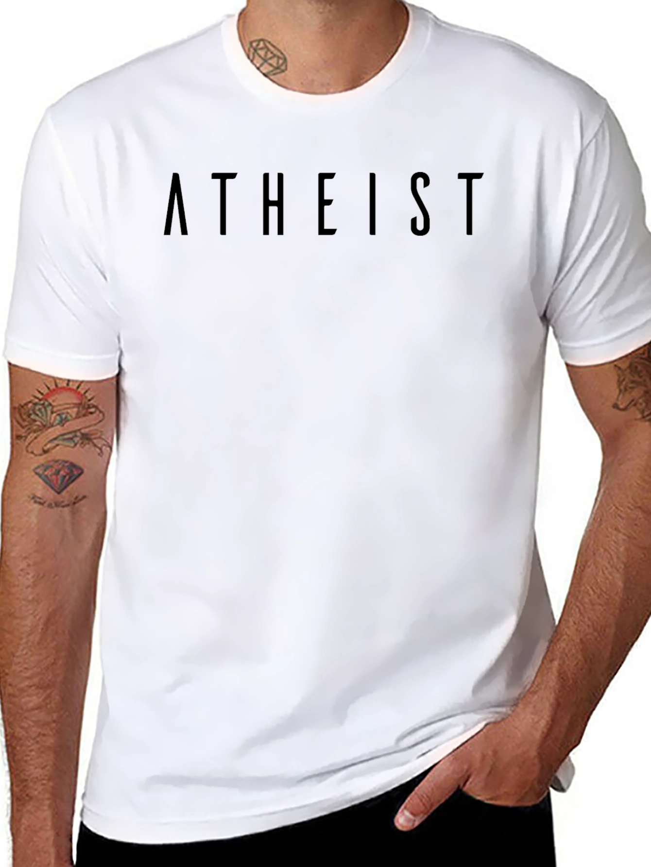 Atheist Black T-Shirt - Minimalist Design