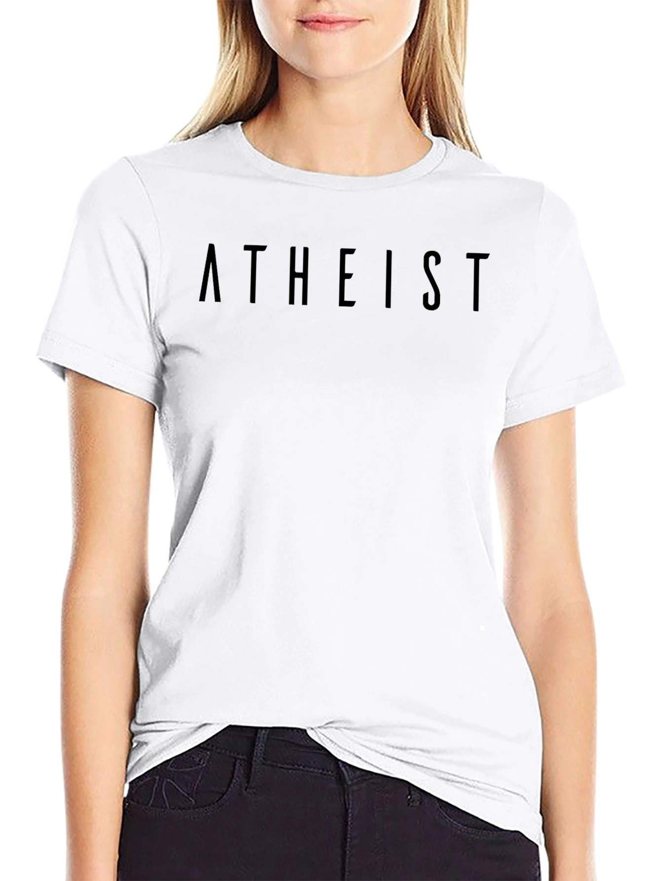 Atheist Black T-Shirt - Minimalist Design
