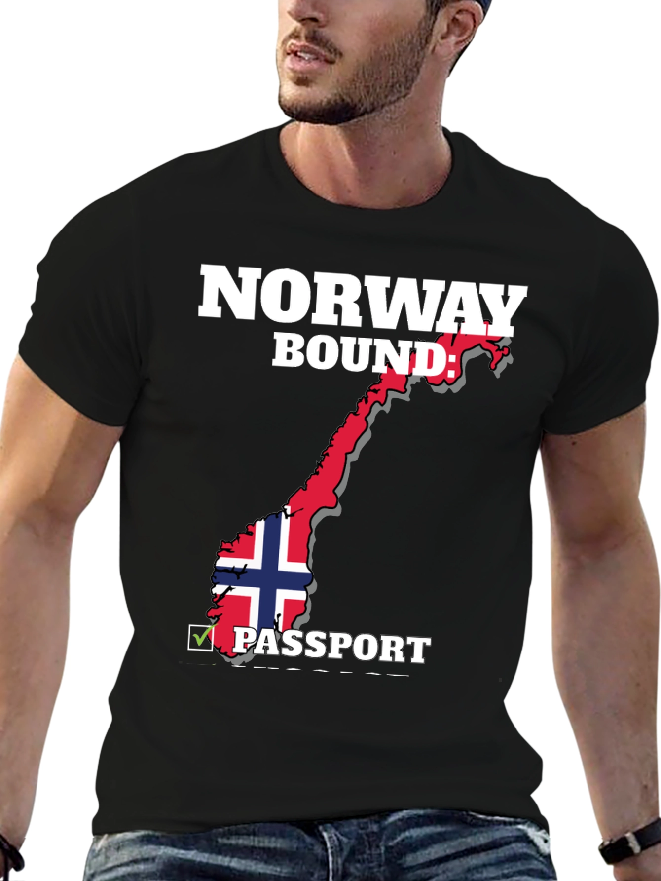 Norway Bound Passport T-Shirt - Black