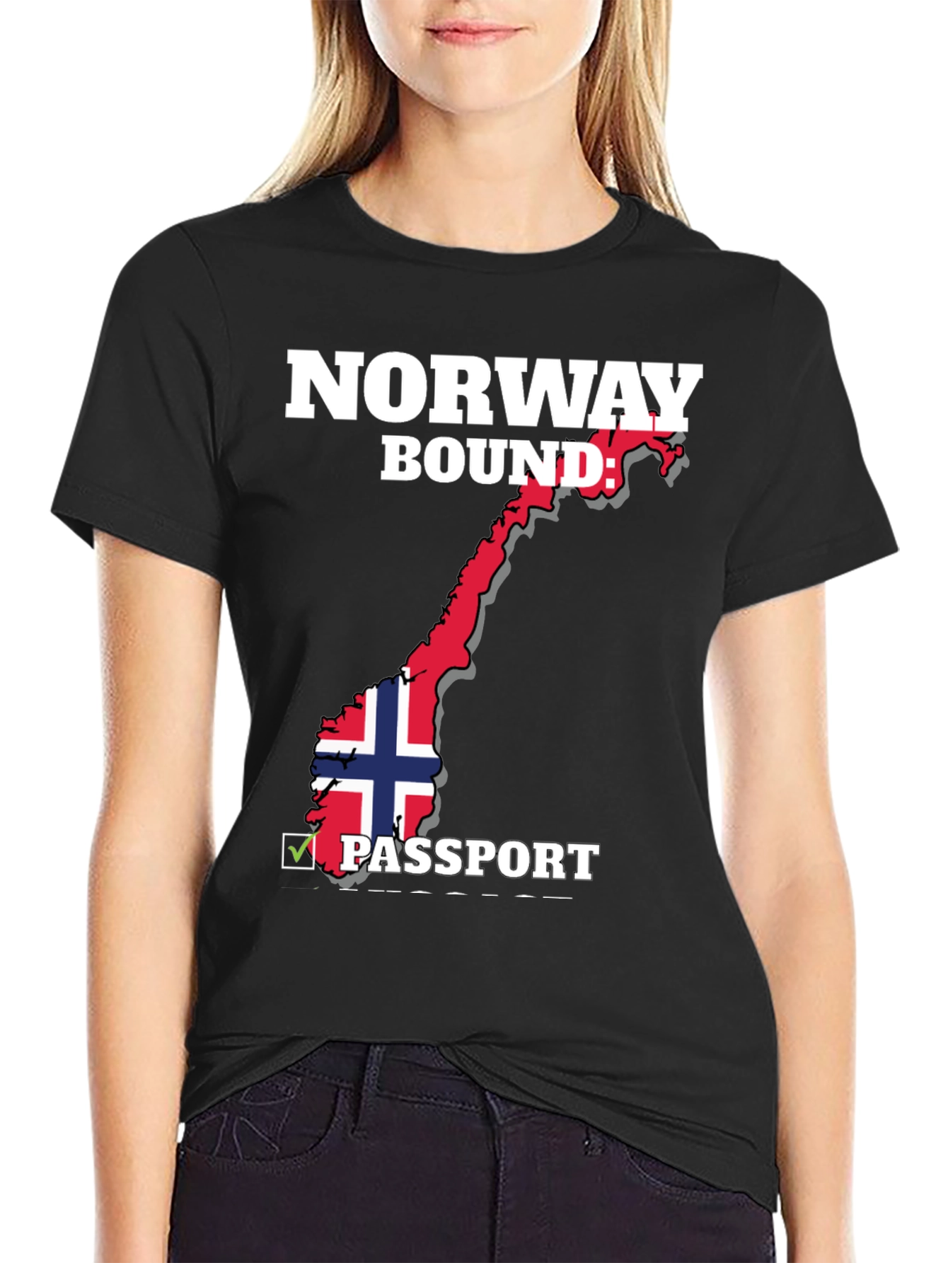 Norway Bound Passport T-Shirt - Black