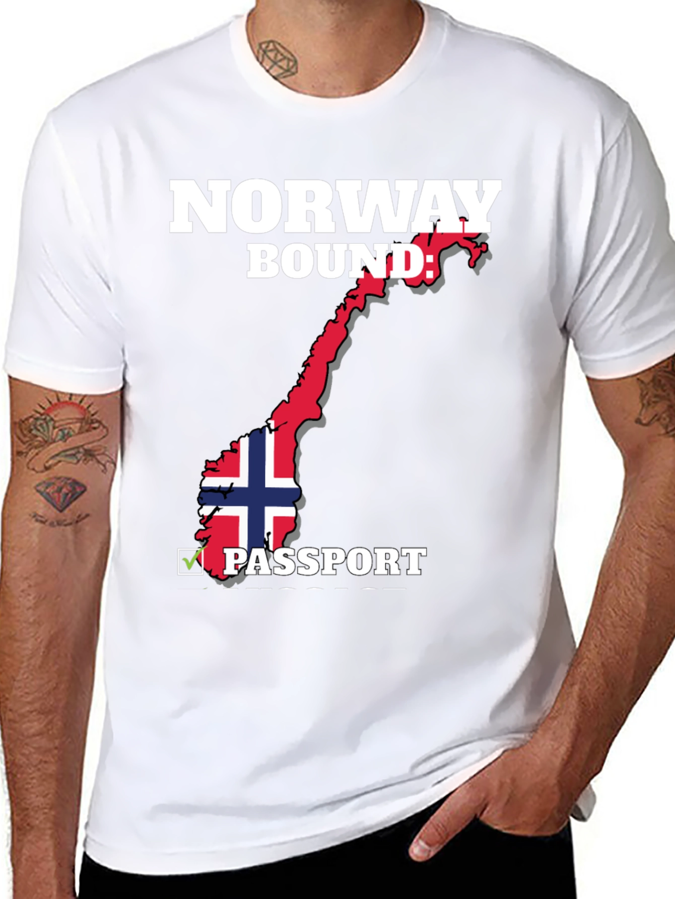 Norway Bound Passport T-Shirt - Black