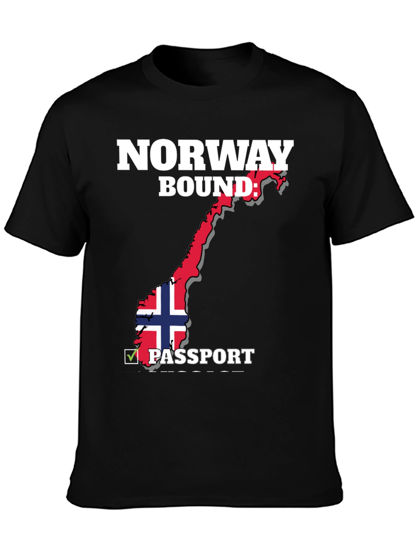 Norway Bound Passport T-Shirt - Black