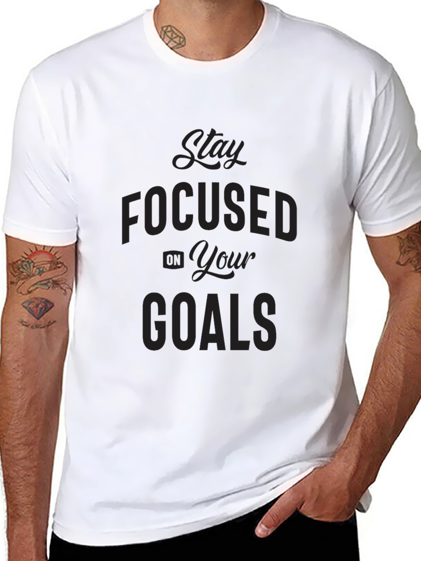 Stay Focused on Your Goals Black T-Shirt