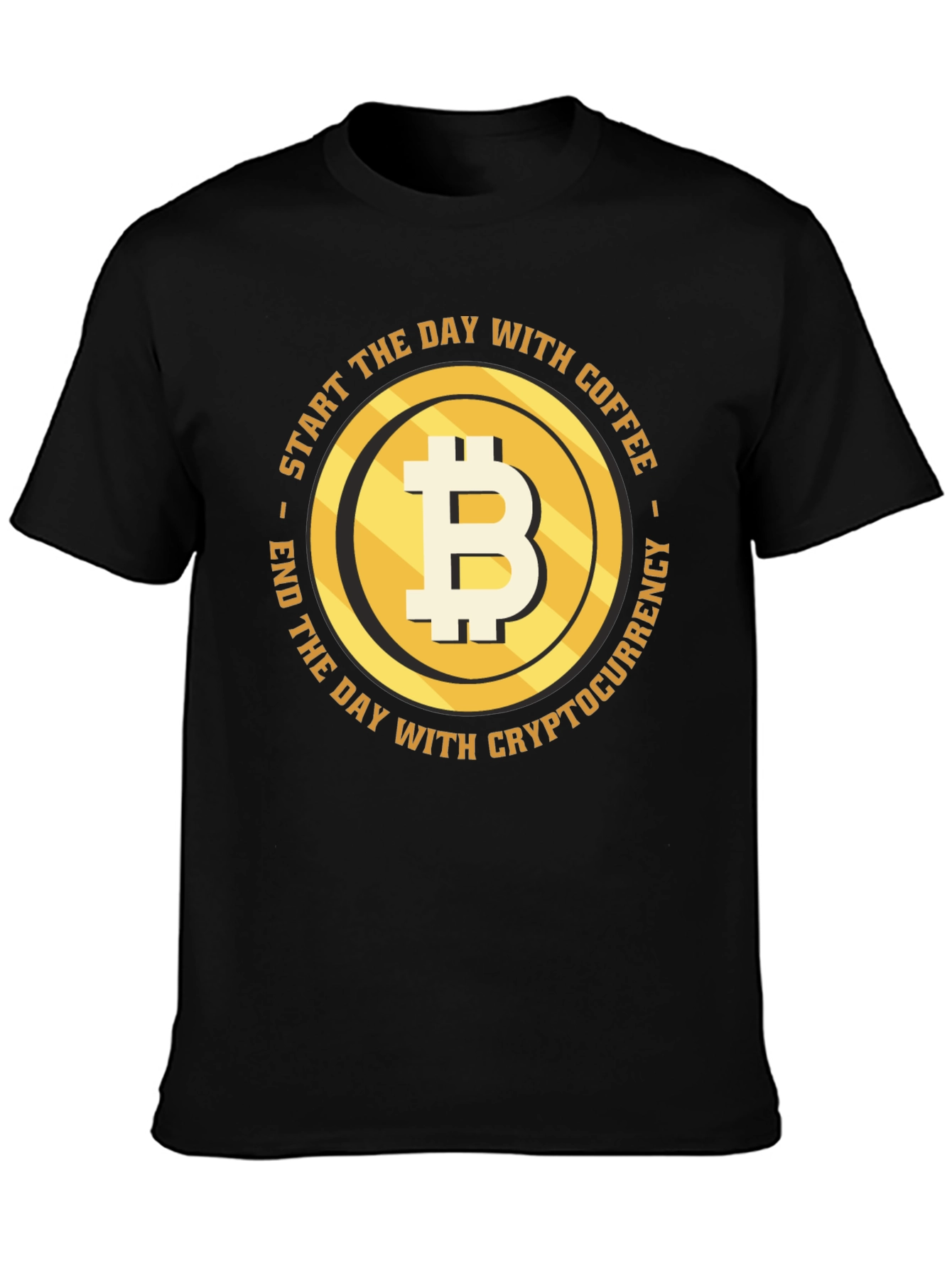 Bitcoin Coffee Cryptocurrency T-Shirt - Black
