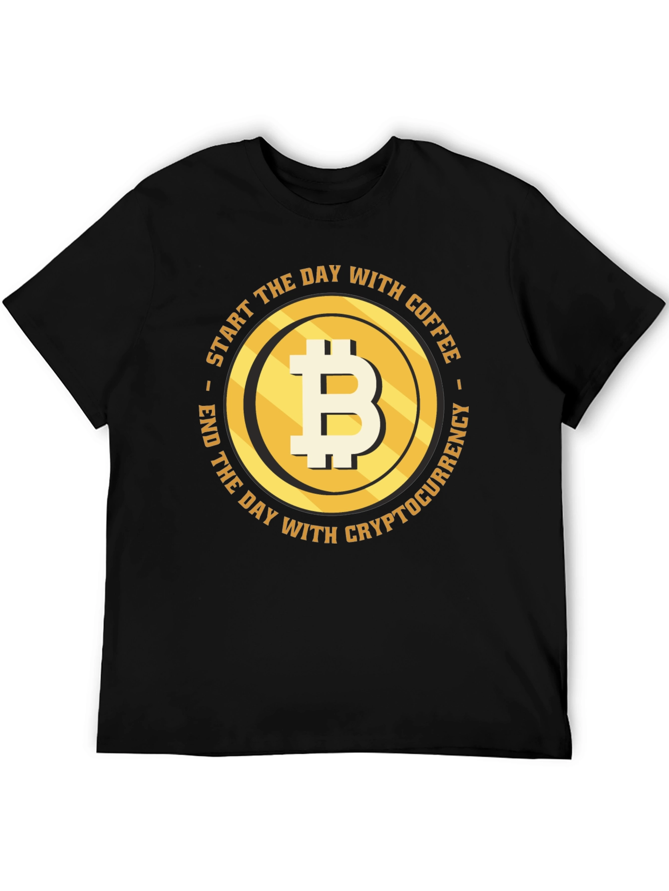 Bitcoin Coffee Cryptocurrency T-Shirt - Black