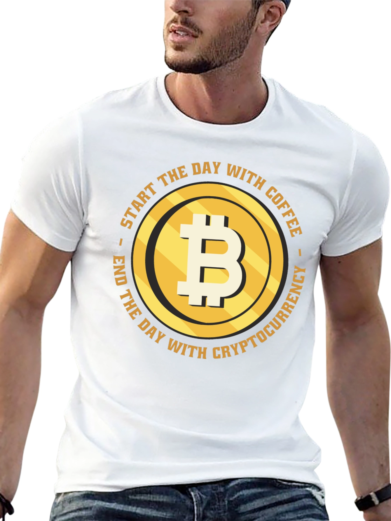 Bitcoin Coffee Cryptocurrency T-Shirt - Black