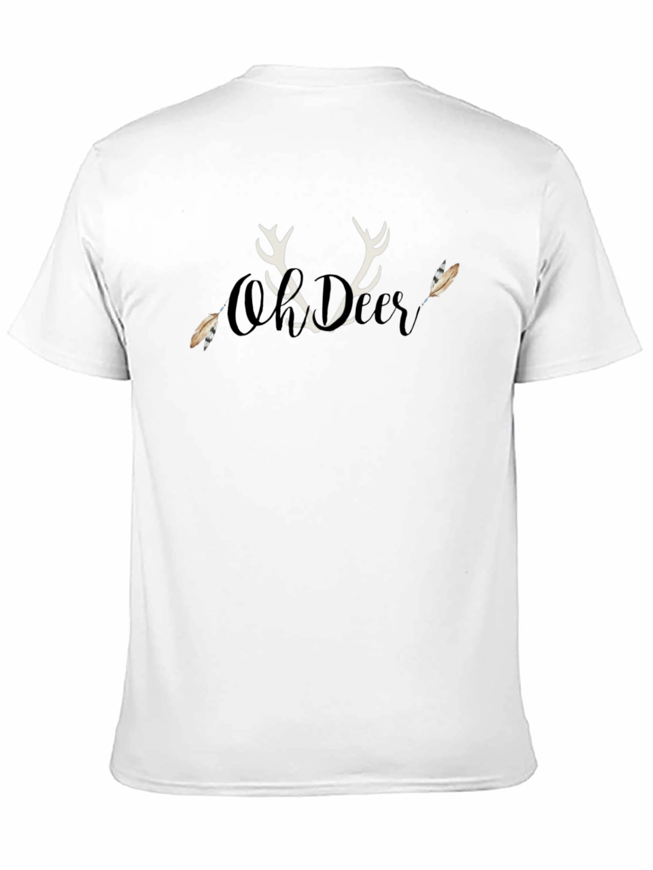 Oh Deer! Graphic Print Mens Black T-Shirt