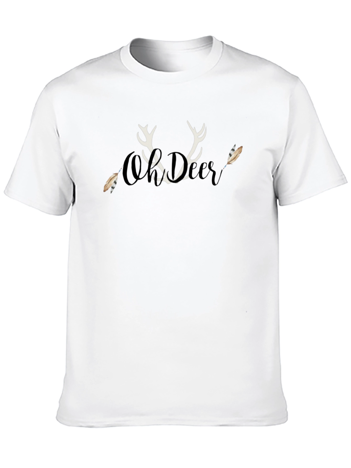 Oh Deer! Graphic Print Mens Black T-Shirt