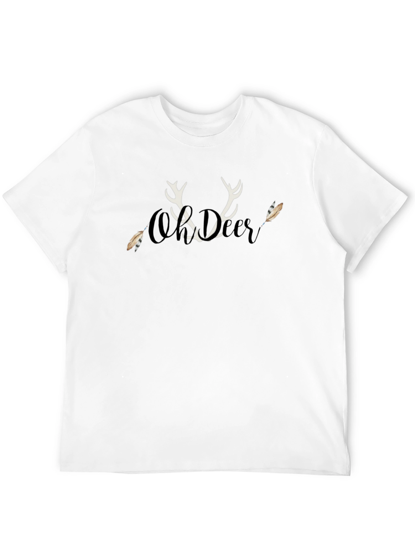 Oh Deer! Graphic Print Mens Black T-Shirt