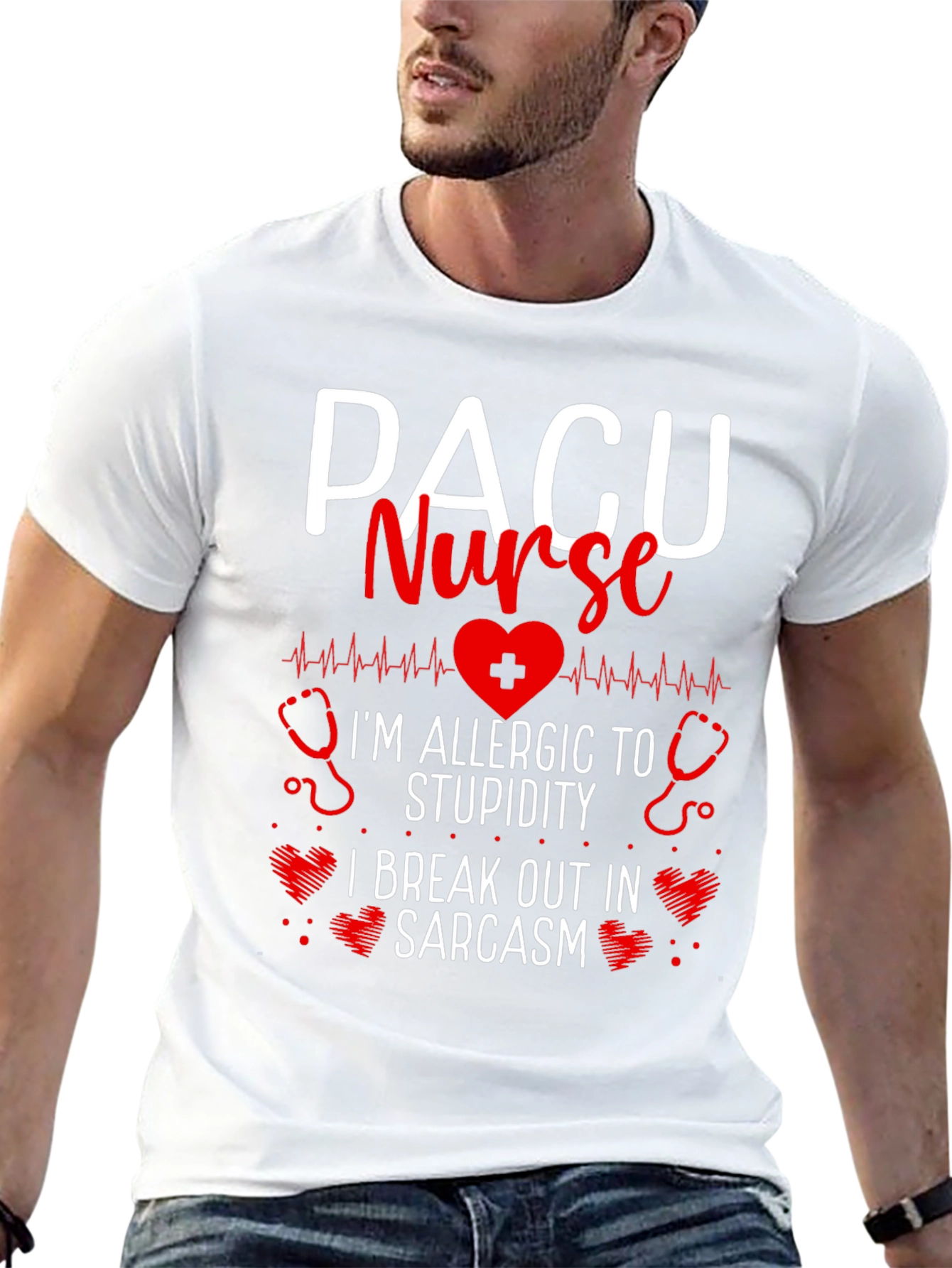 PACU Nurse Allergic to Stupidity Sarcasm T-Shirt