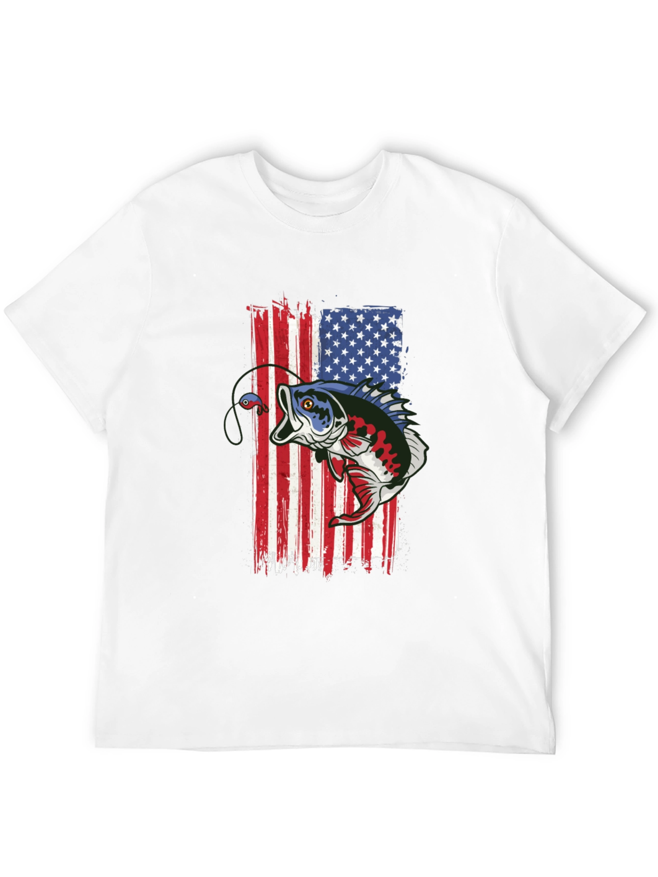 American Flag Bass Fishing T-Shirt