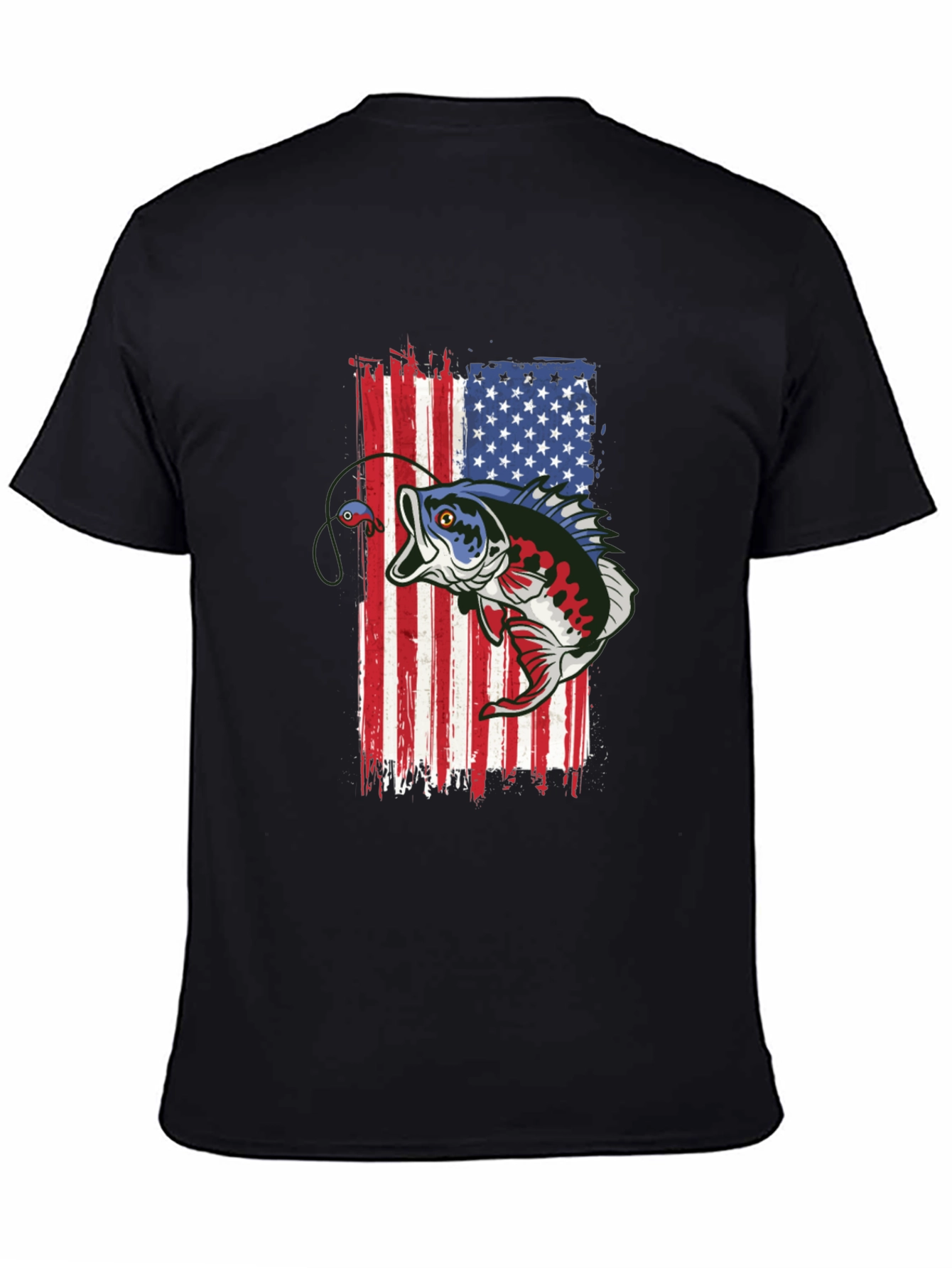 American Flag Bass Fishing T-Shirt