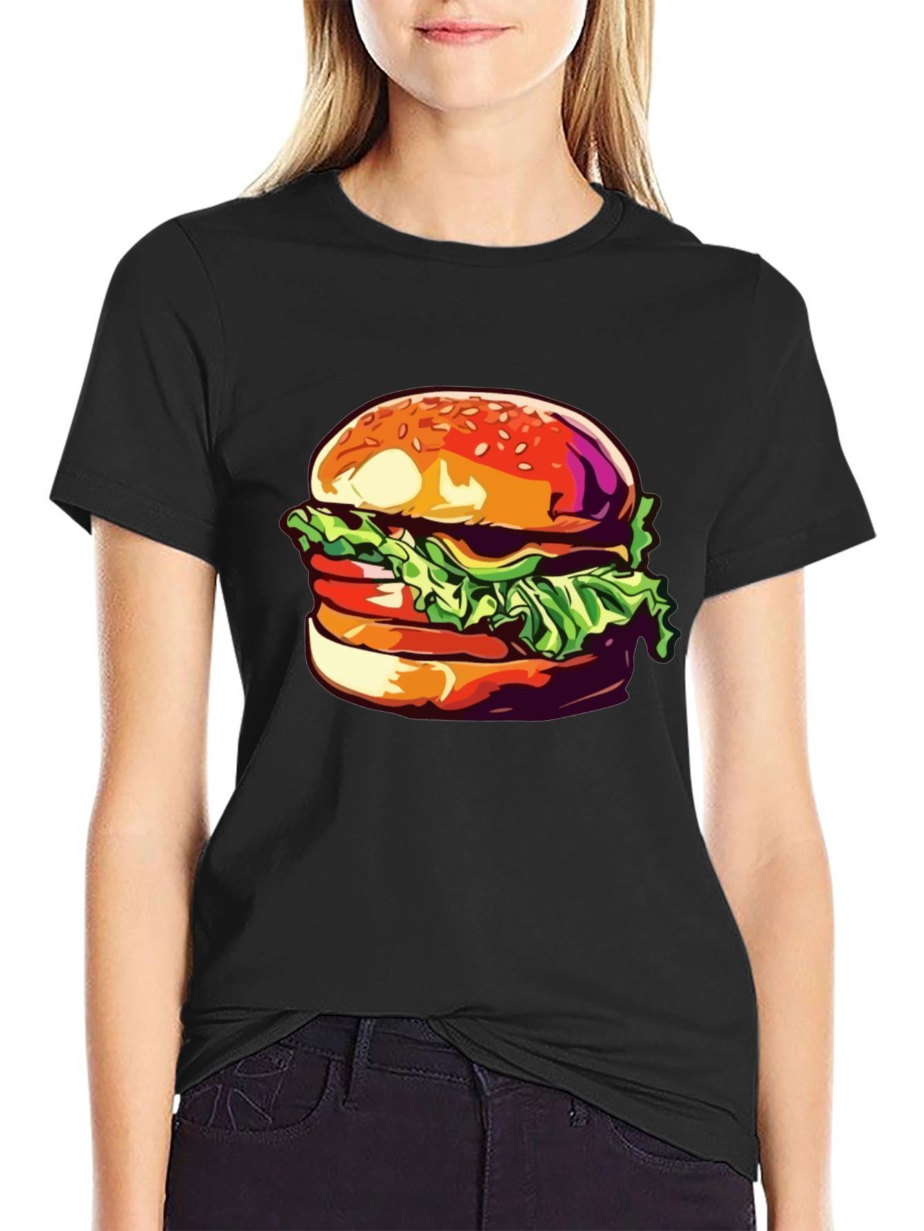 Burger Graphic Tee - Unisex Casual T-Shirt