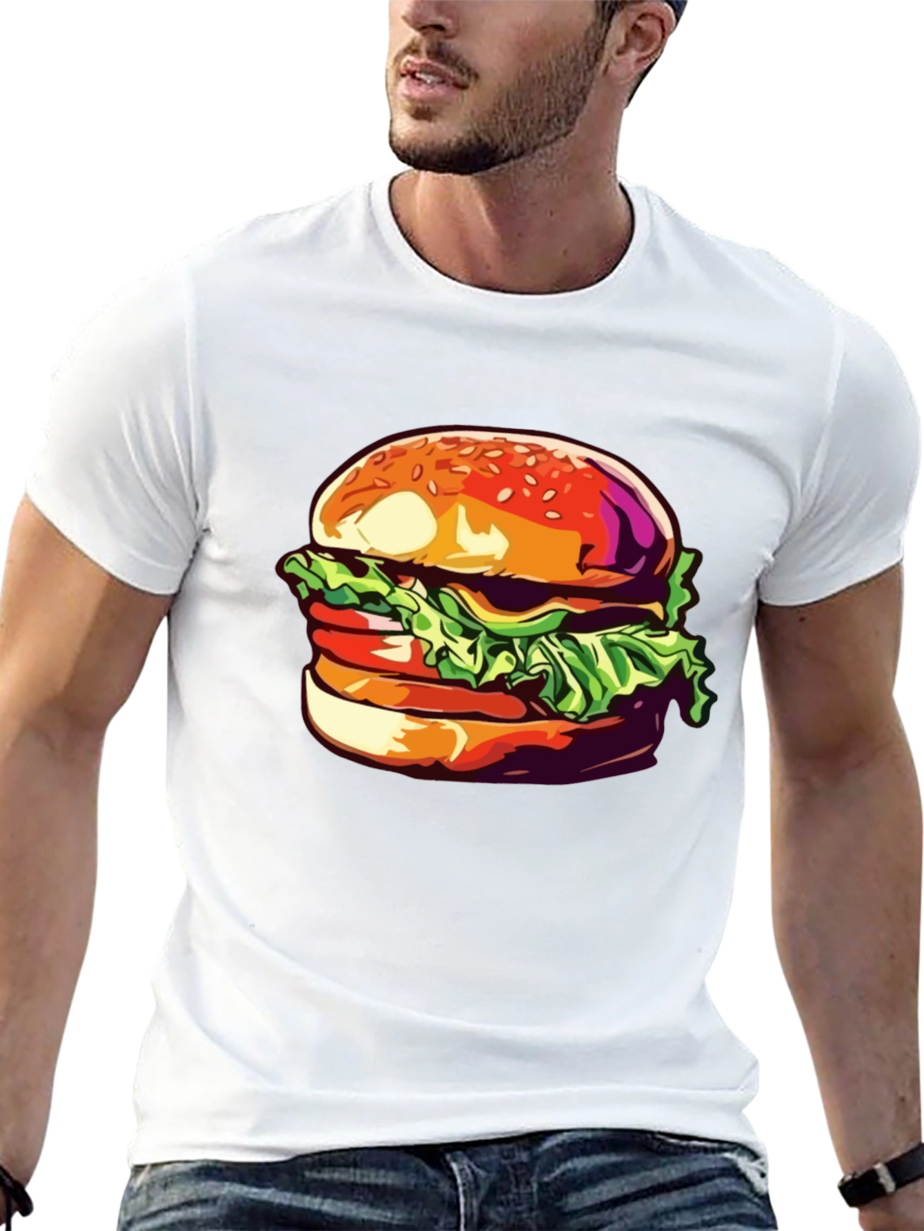 Burger Graphic Tee - Unisex Casual T-Shirt