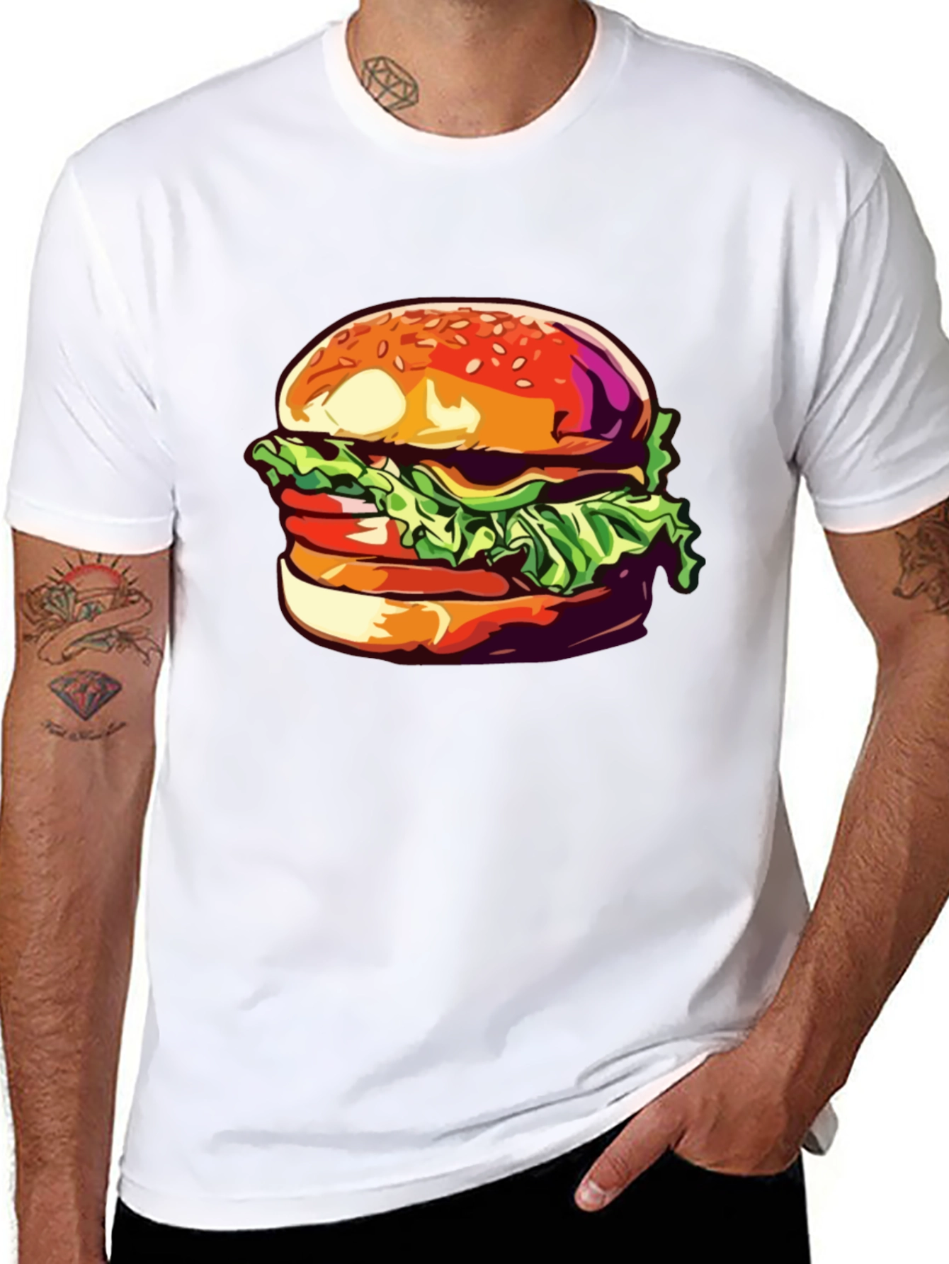 Burger Graphic Tee - Unisex Casual T-Shirt