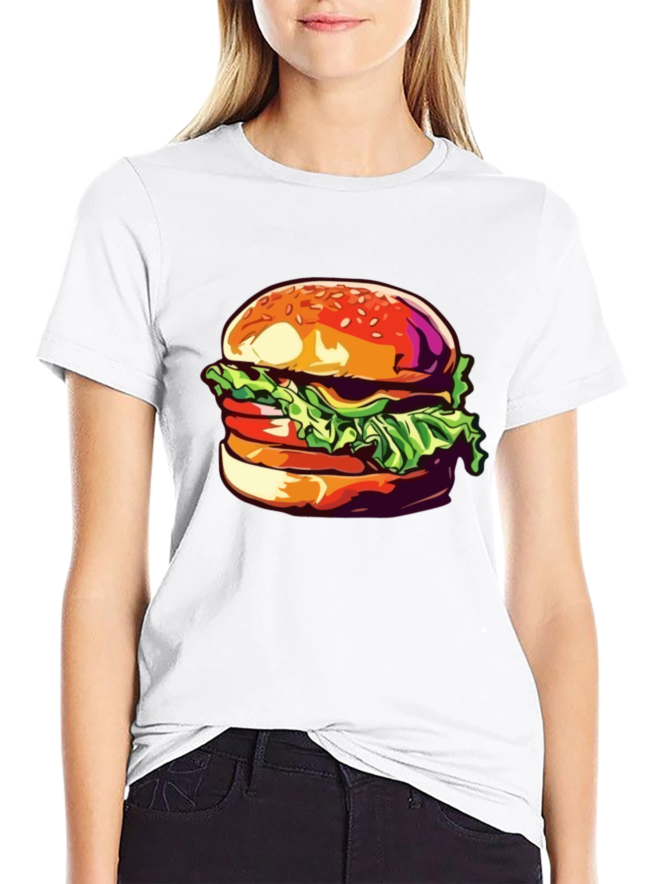 Burger Graphic Tee - Unisex Casual T-Shirt