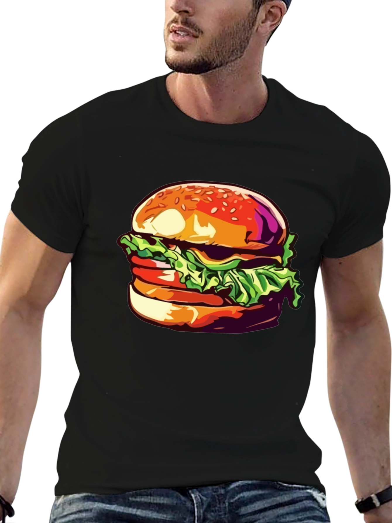 Burger Graphic Tee - Unisex Casual T-Shirt
