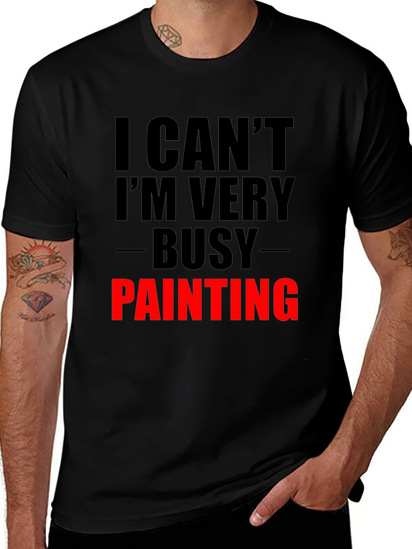 Busy Painting Graphic Tee - Artist Humor T-Shirt