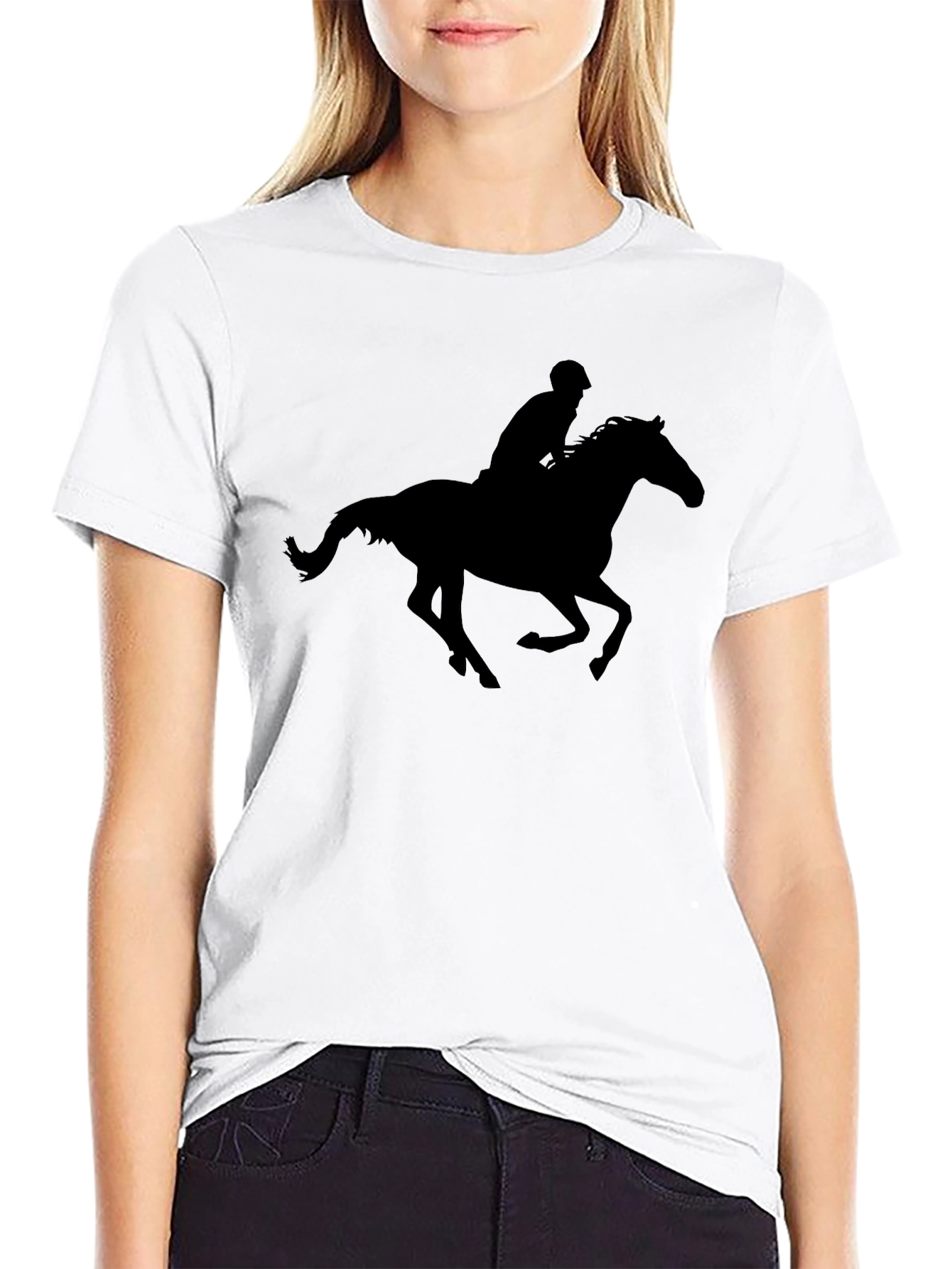 Equestrian Silhouette T-Shirt - Black Graphic Tee