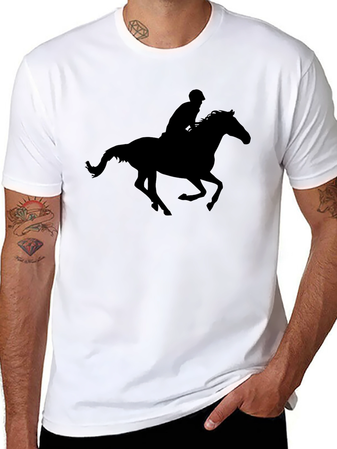 Equestrian Silhouette T-Shirt - Black Graphic Tee