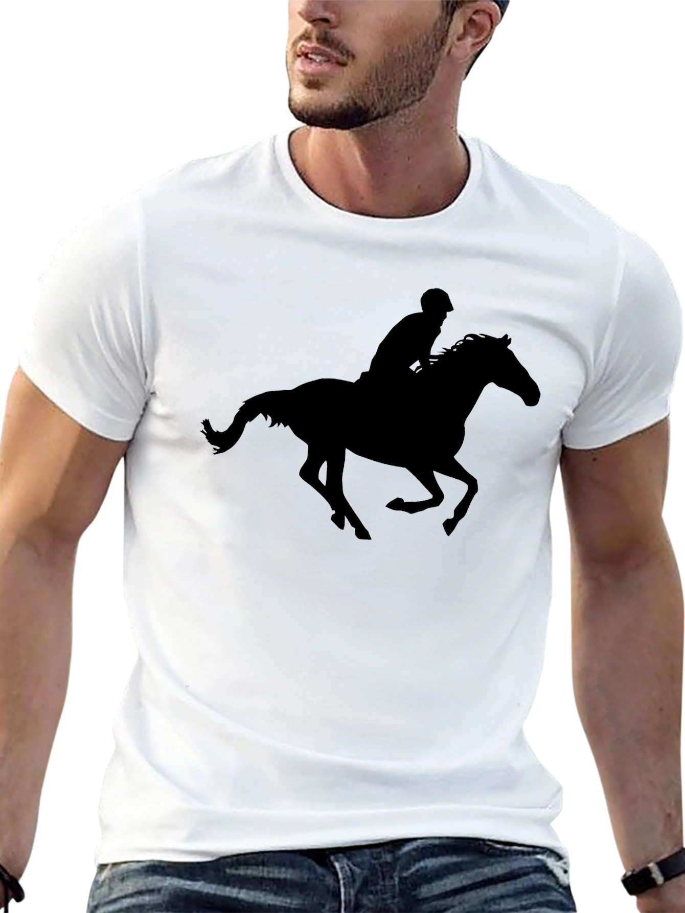 Equestrian Silhouette T-Shirt - Black Graphic Tee
