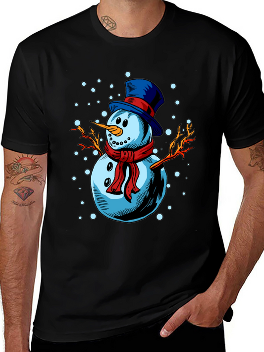 Festive Snowman Graphic Tee - Holiday Cheer