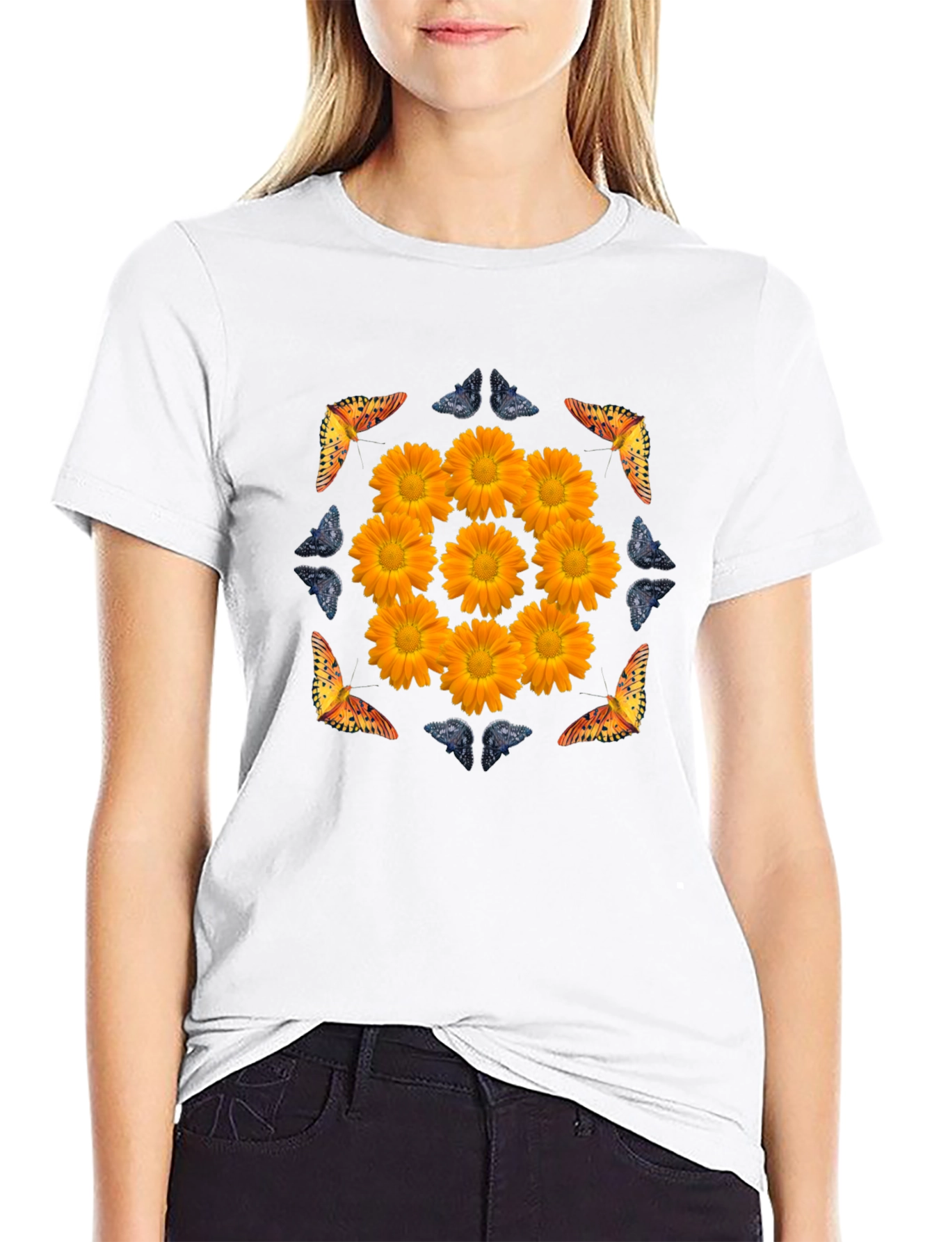 Floral & Butterfly Graphic Tee