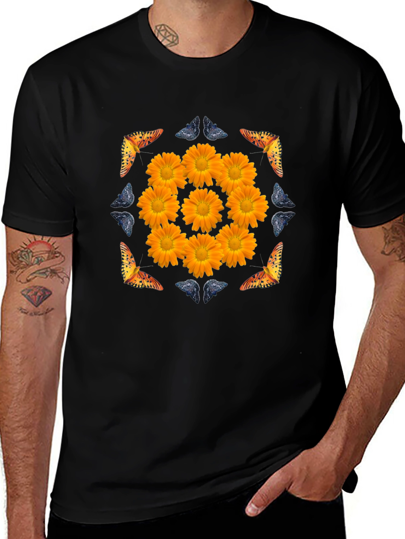 Floral & Butterfly Graphic Tee