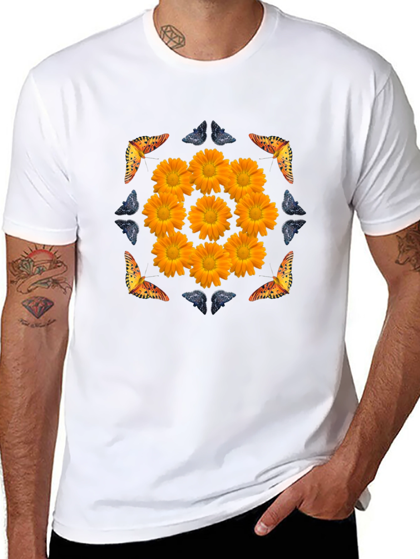Floral & Butterfly Graphic Tee