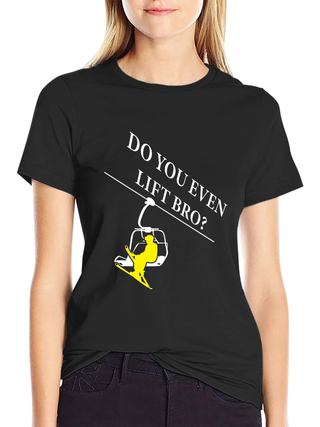 Do You Even Lift Bro? Ski T-Shirt - Black