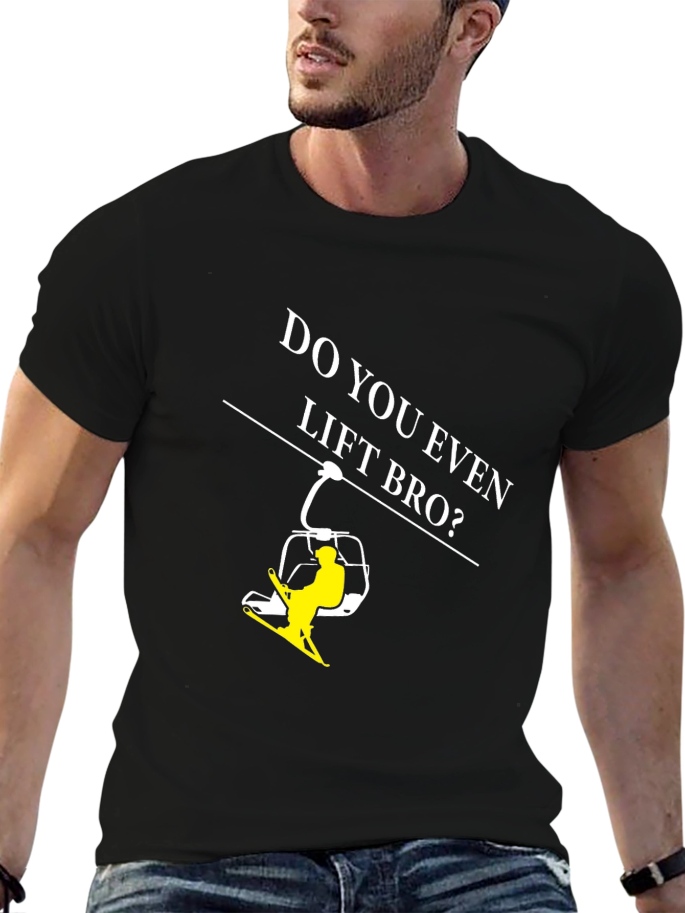 Do You Even Lift Bro? Ski T-Shirt - Black