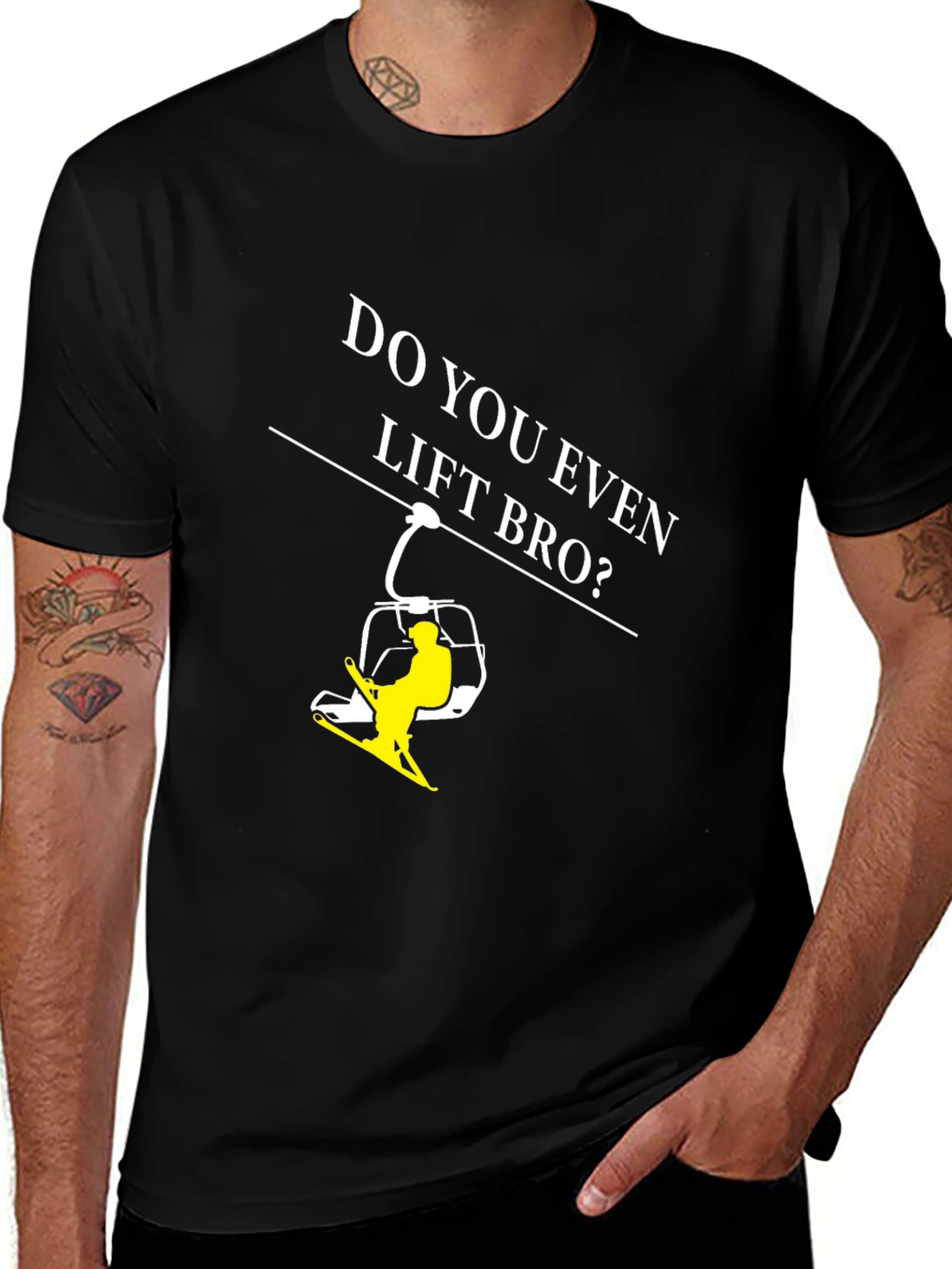 Do You Even Lift Bro? Ski T-Shirt - Black
