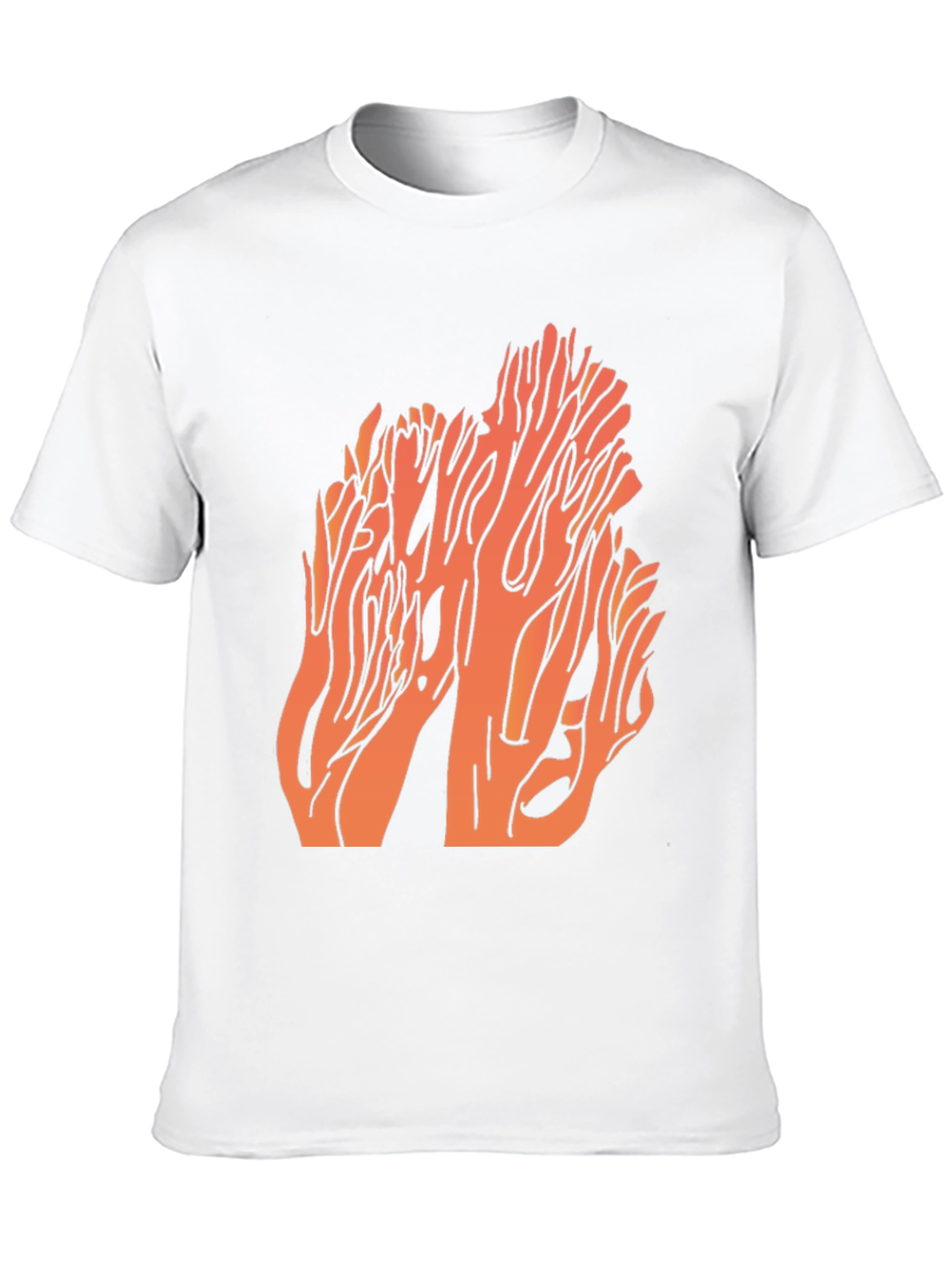 Coral Graphic Print Black T-Shirt