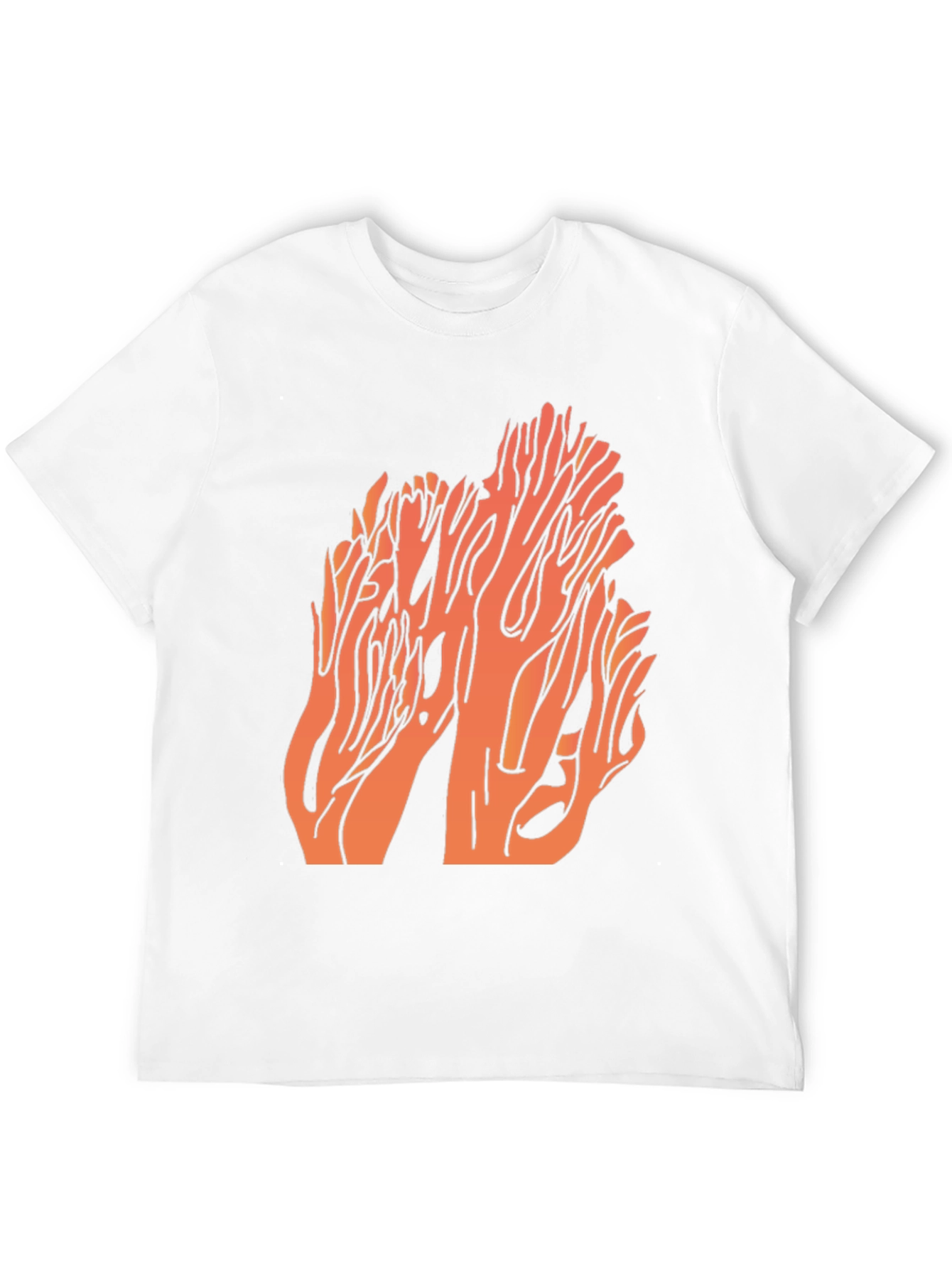 Coral Graphic Print Black T-Shirt