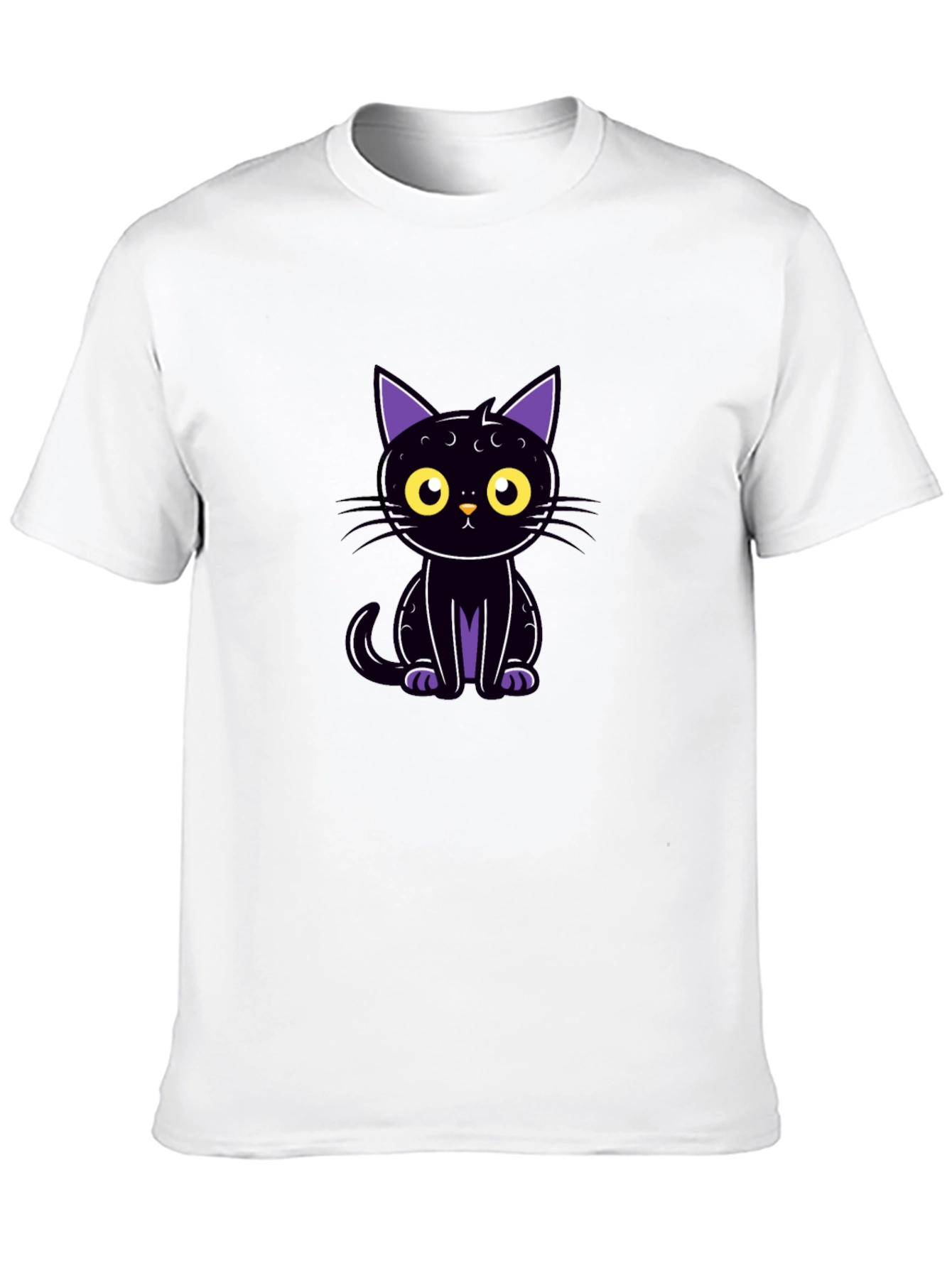Cute Black Cat Graphic Tee - Halloween Style