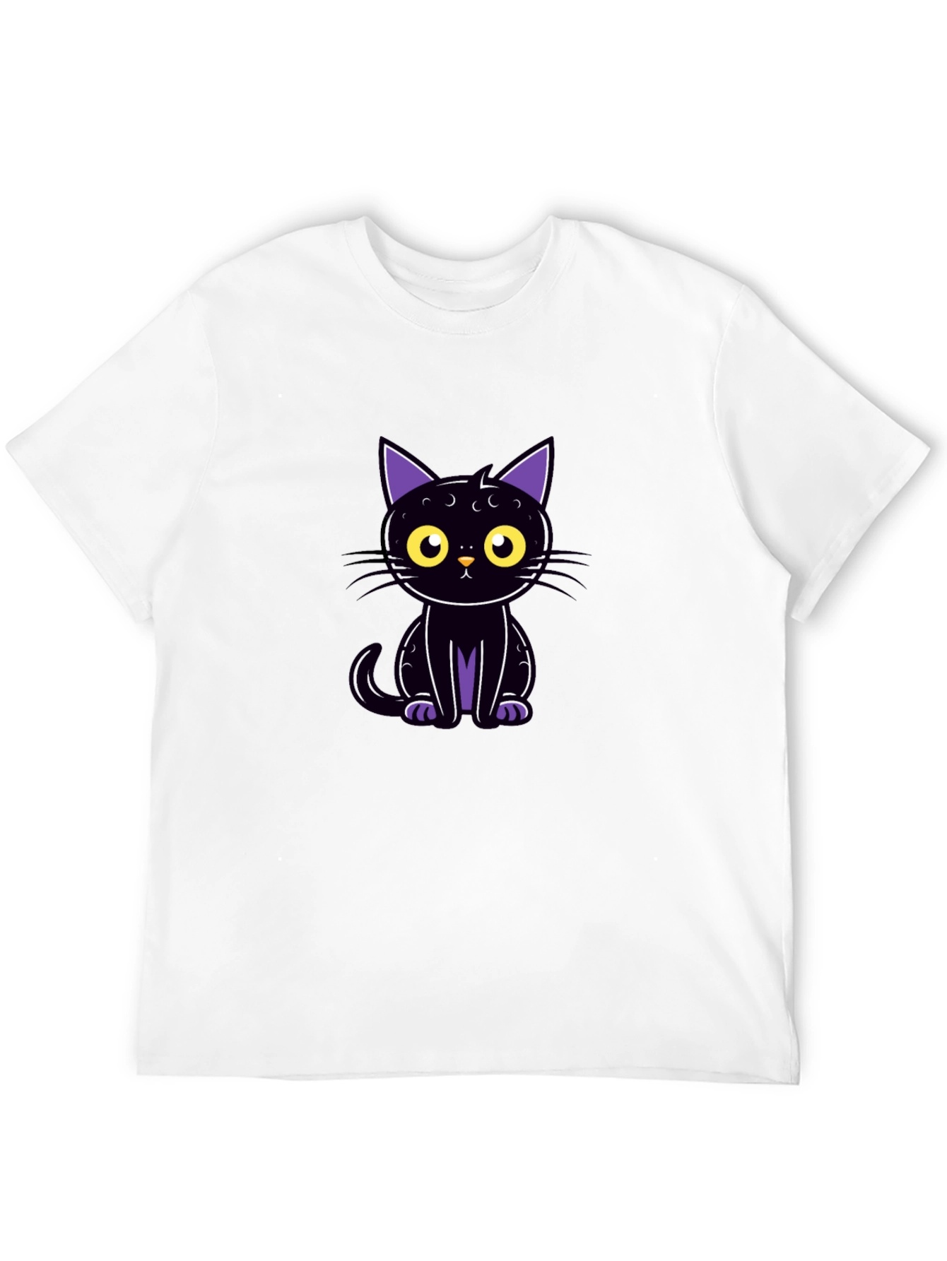 Cute Black Cat Graphic Tee - Halloween Style