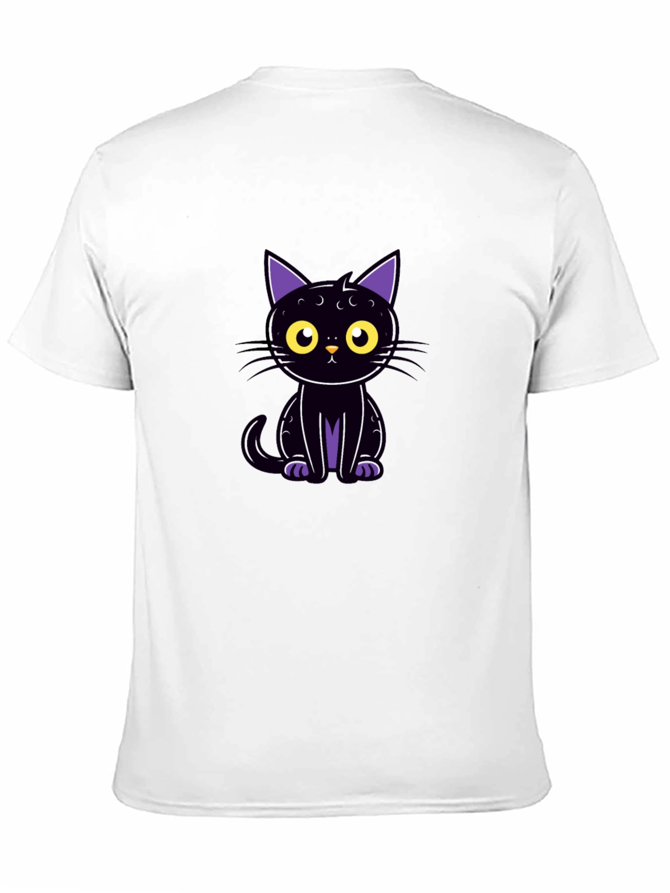 Cute Black Cat Graphic Tee - Halloween Style